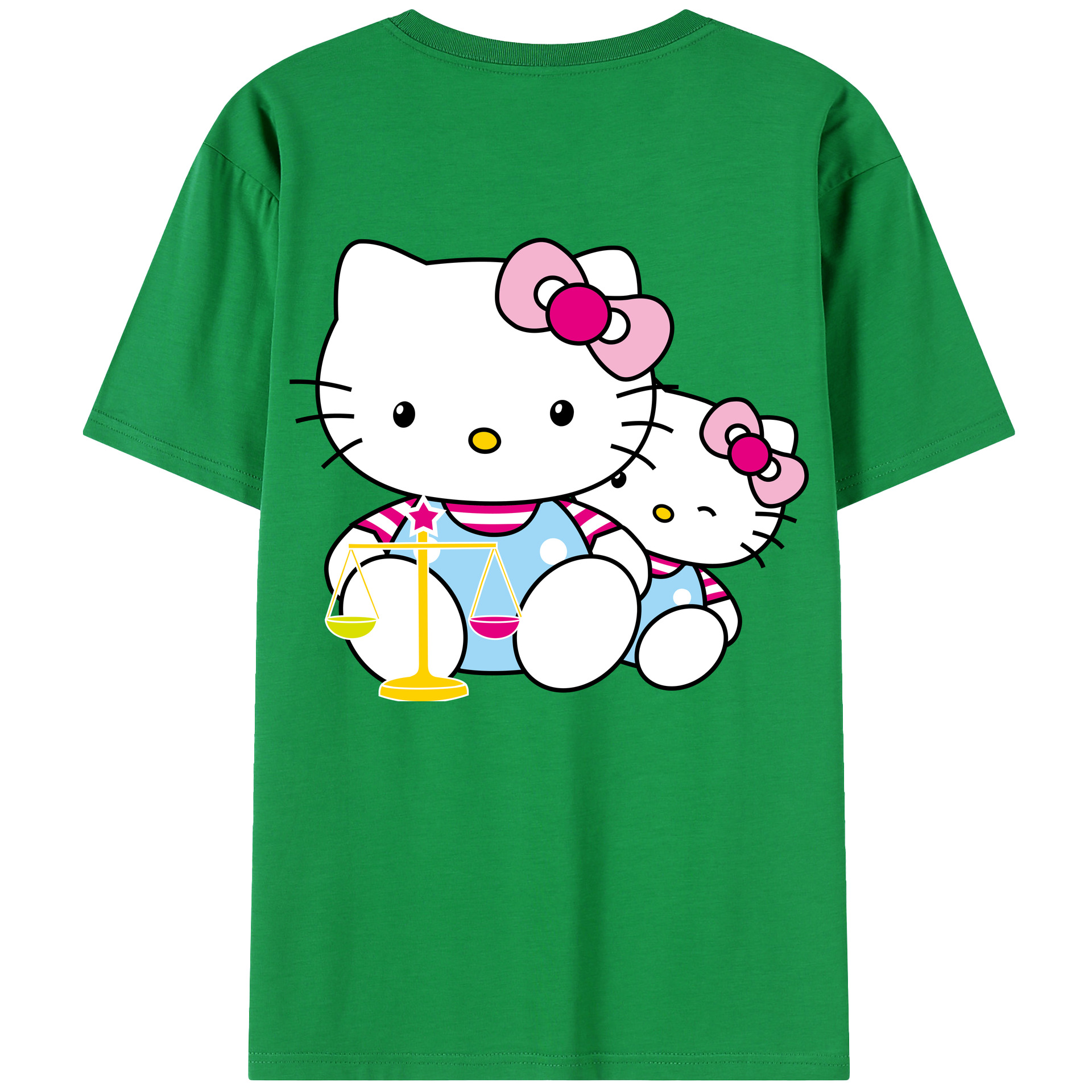 （画像用） Hello Kitty ハローキティ 綿100％半袖Tシャツ（背面プリント）