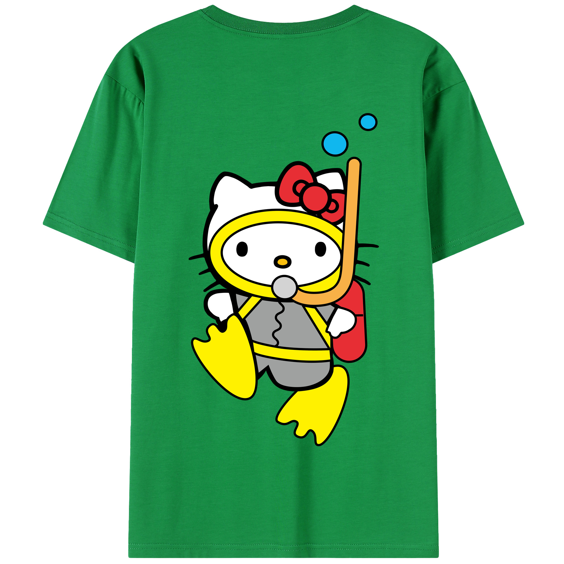 （画像用） Hello Kitty ハローキティ 綿100％半袖Tシャツ（背面プリント）