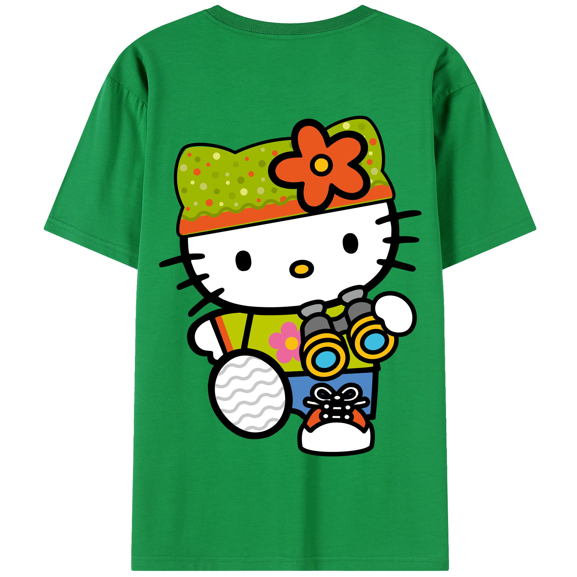 （画像用） Hello Kitty ハローキティ 綿100％半袖Tシャツ（背面プリント）