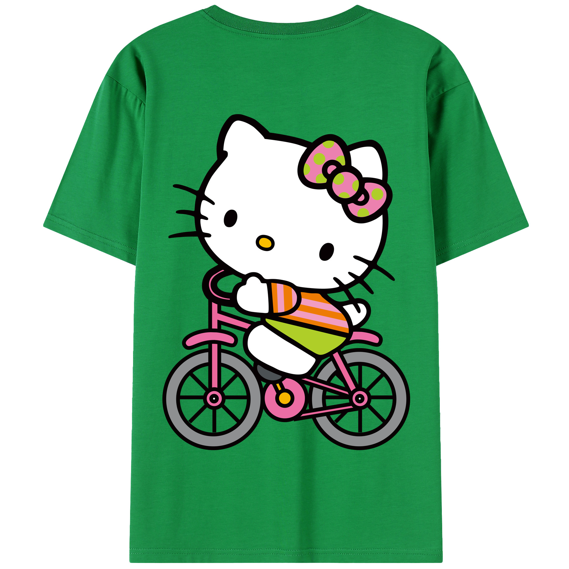 （画像用） Hello Kitty ハローキティ 綿100％半袖Tシャツ（背面プリント）