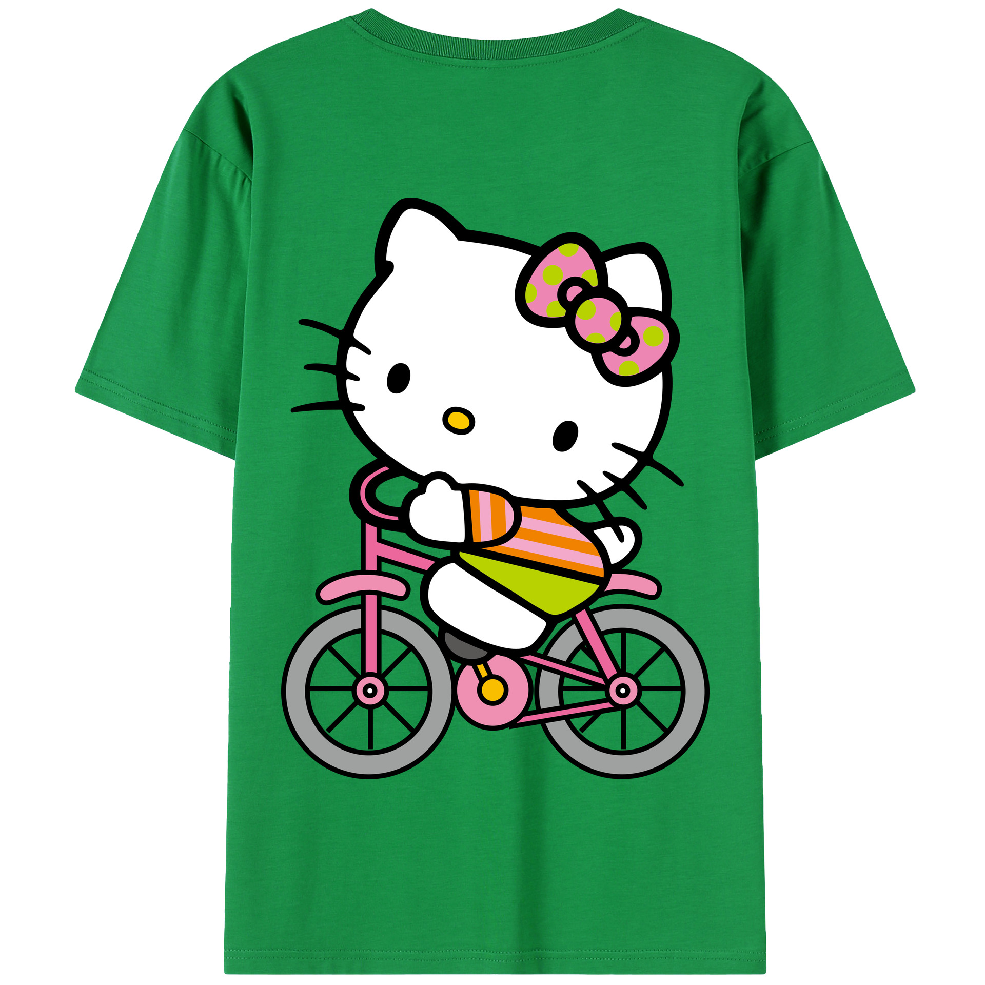 （画像用） Hello Kitty ハローキティ 綿100％半袖Tシャツ（背面プリント）