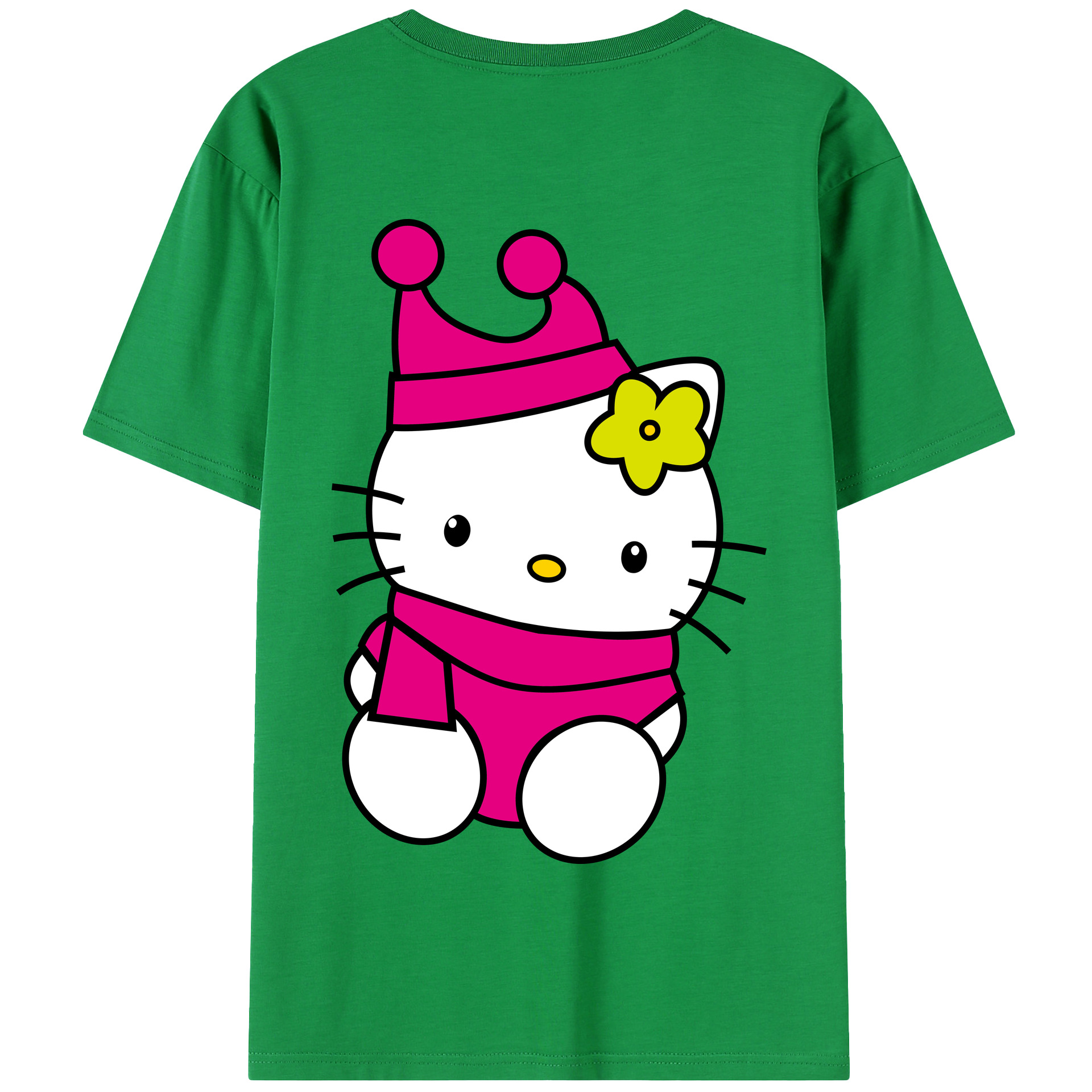 （画像用） Hello Kitty ハローキティ 綿100％半袖Tシャツ（背面プリント）