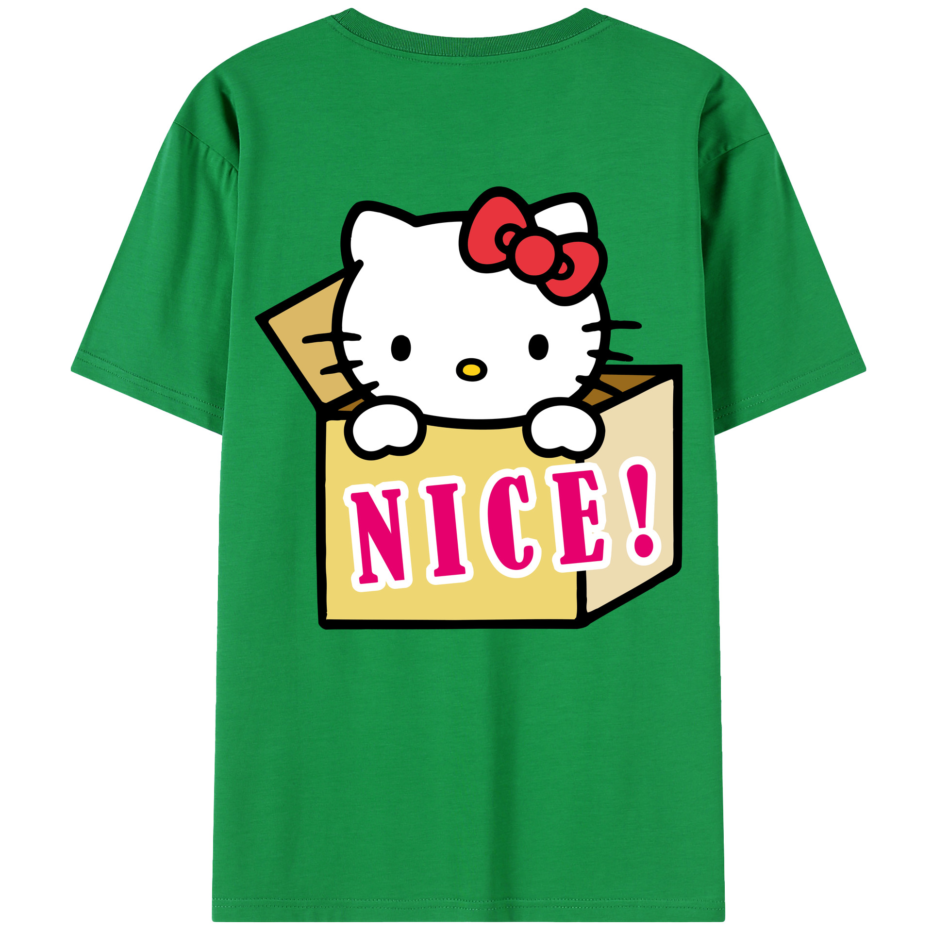 （画像用） Hello Kitty ハローキティ 綿100％半袖Tシャツ（背面プリント）