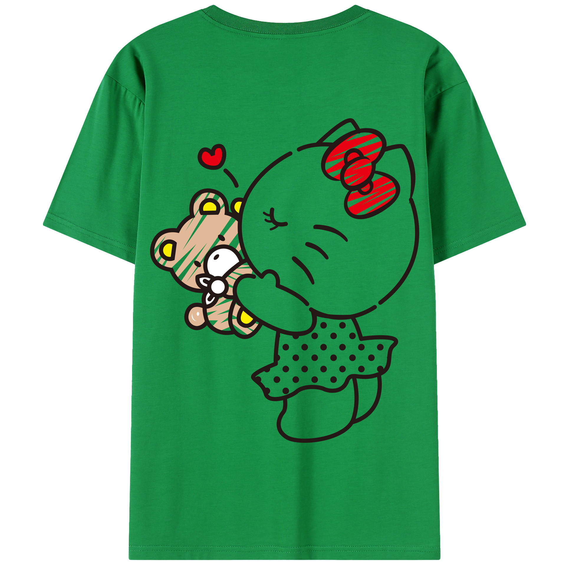 （画像用） Hello Kitty ハローキティ 綿100％半袖Tシャツ（背面プリント）