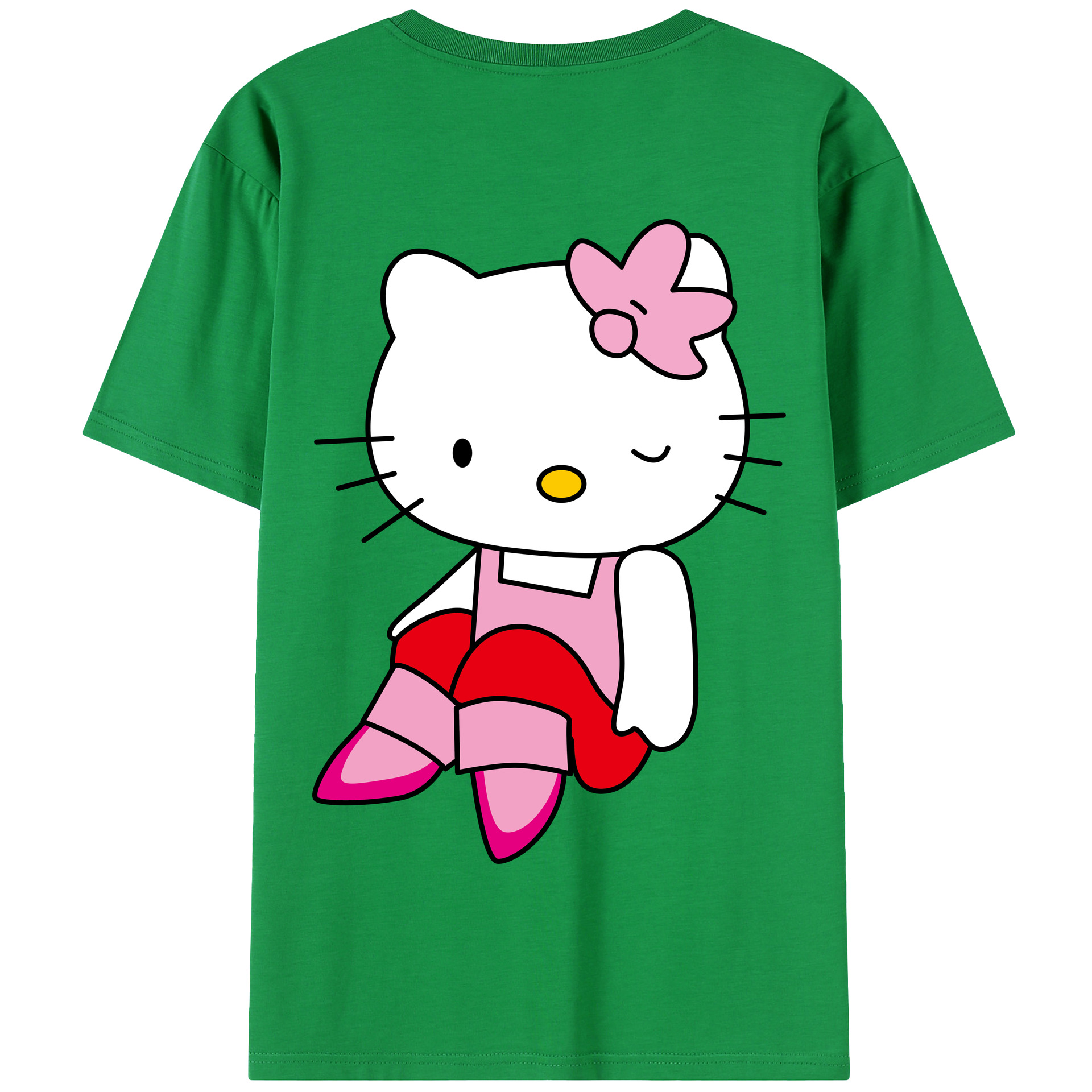 （画像用） Hello Kitty ハローキティ 綿100％半袖Tシャツ（背面プリント）