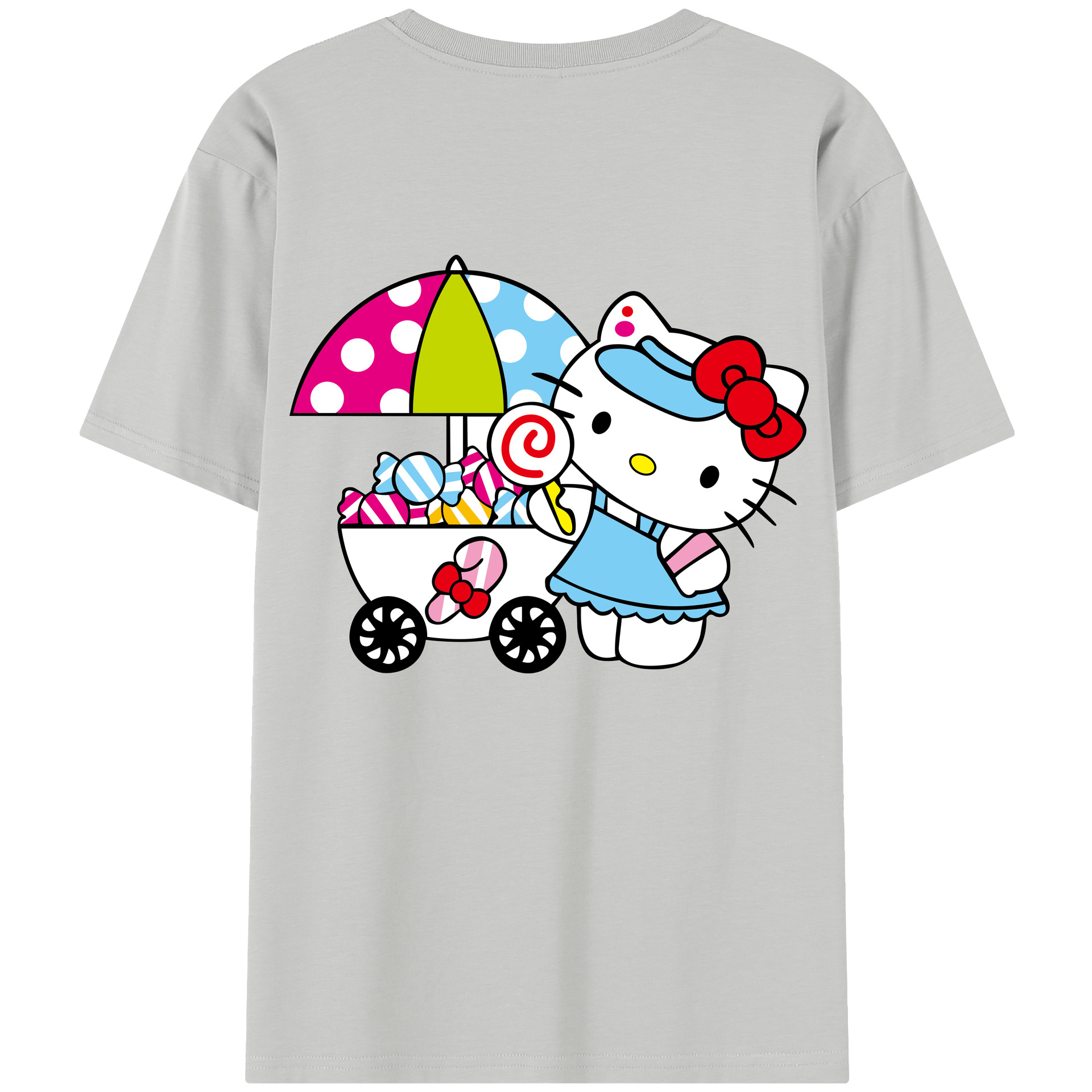 （画像用） Hello Kitty ハローキティ 綿100％半袖Tシャツ（背面プリント）