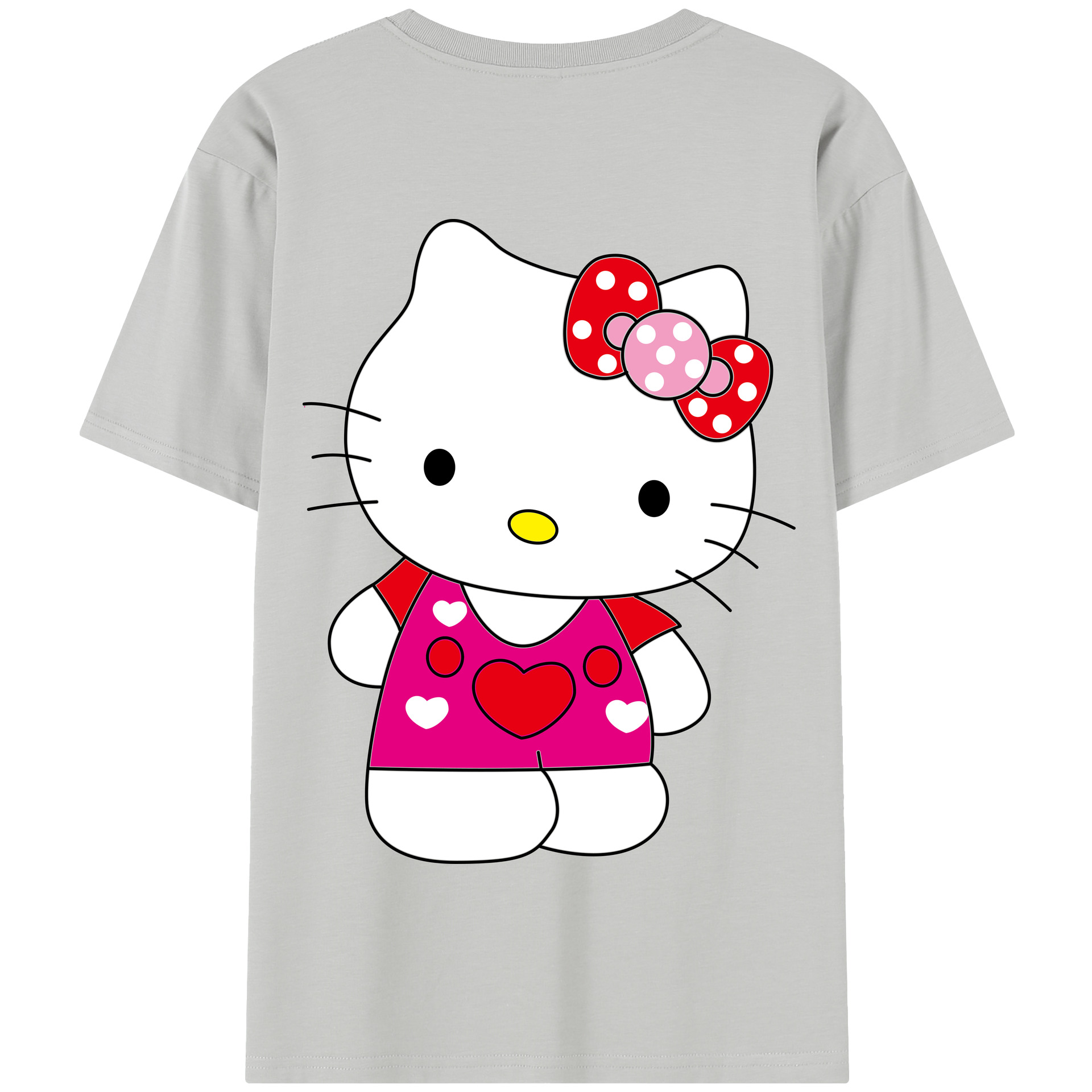 （画像用） Hello Kitty ハローキティ 綿100％半袖Tシャツ（背面プリント）