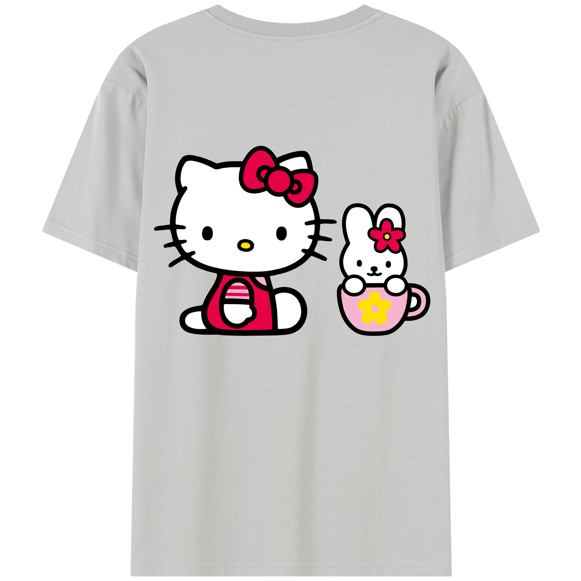 （画像用） Hello Kitty ハローキティ 綿100％半袖Tシャツ（背面プリント）