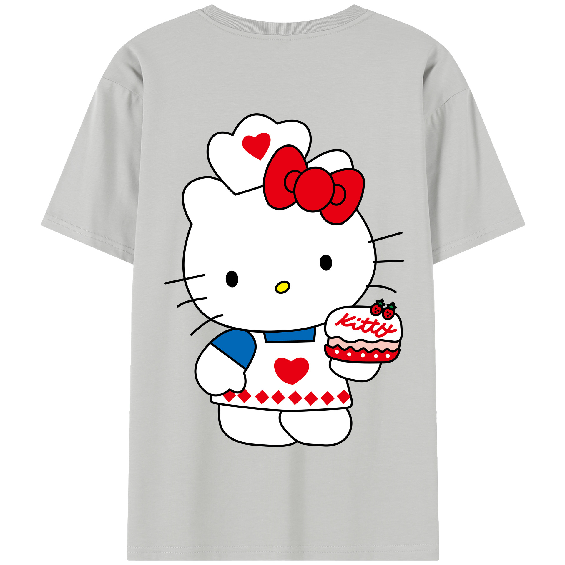 （画像用） Hello Kitty ハローキティ 綿100％半袖Tシャツ（背面プリント）
