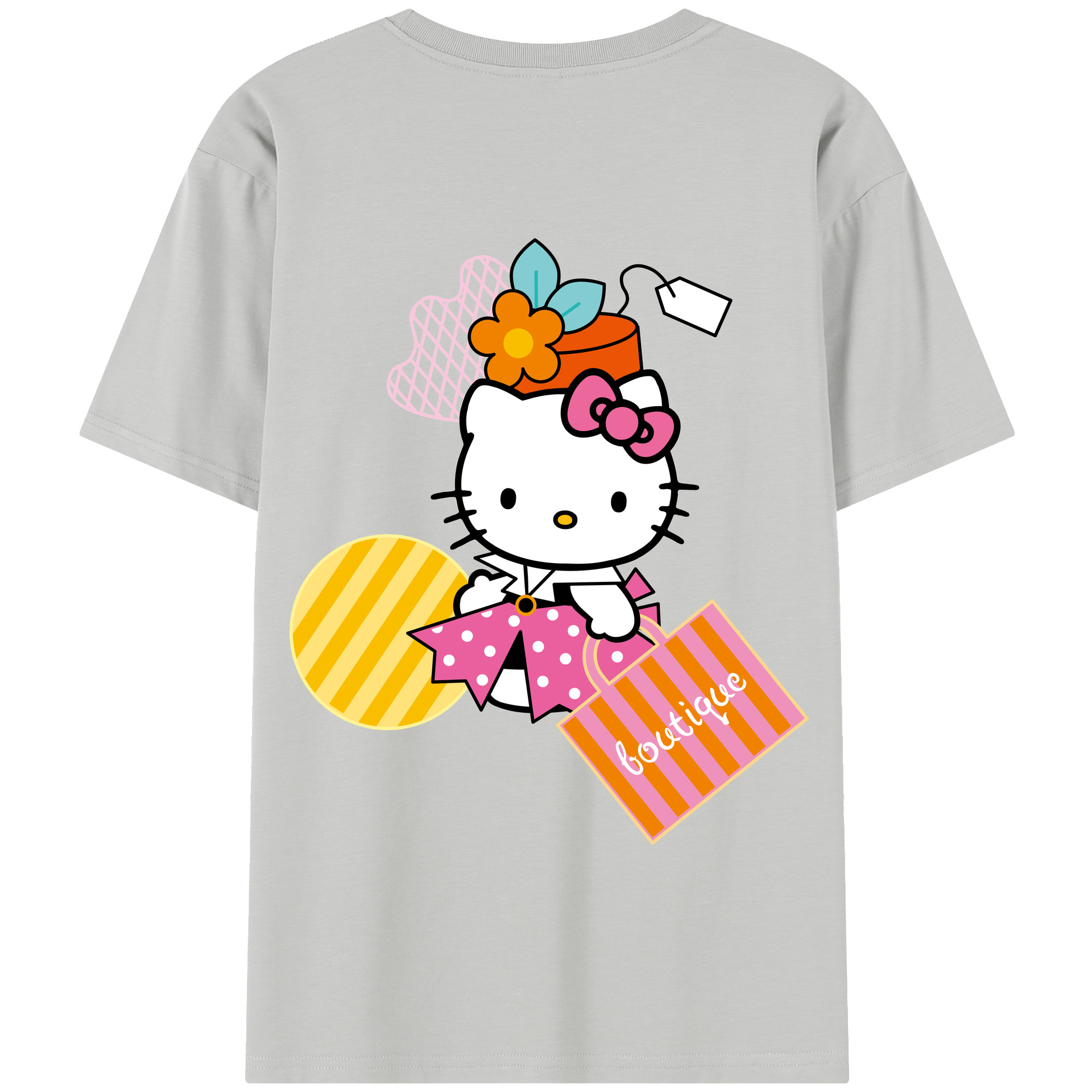 （画像用） Hello Kitty ハローキティ 綿100％半袖Tシャツ（背面プリント）