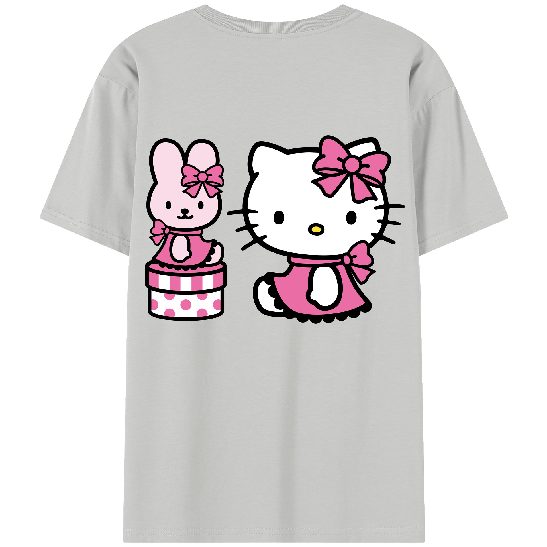 （画像用） Hello Kitty ハローキティ 綿100％半袖Tシャツ（背面プリント）