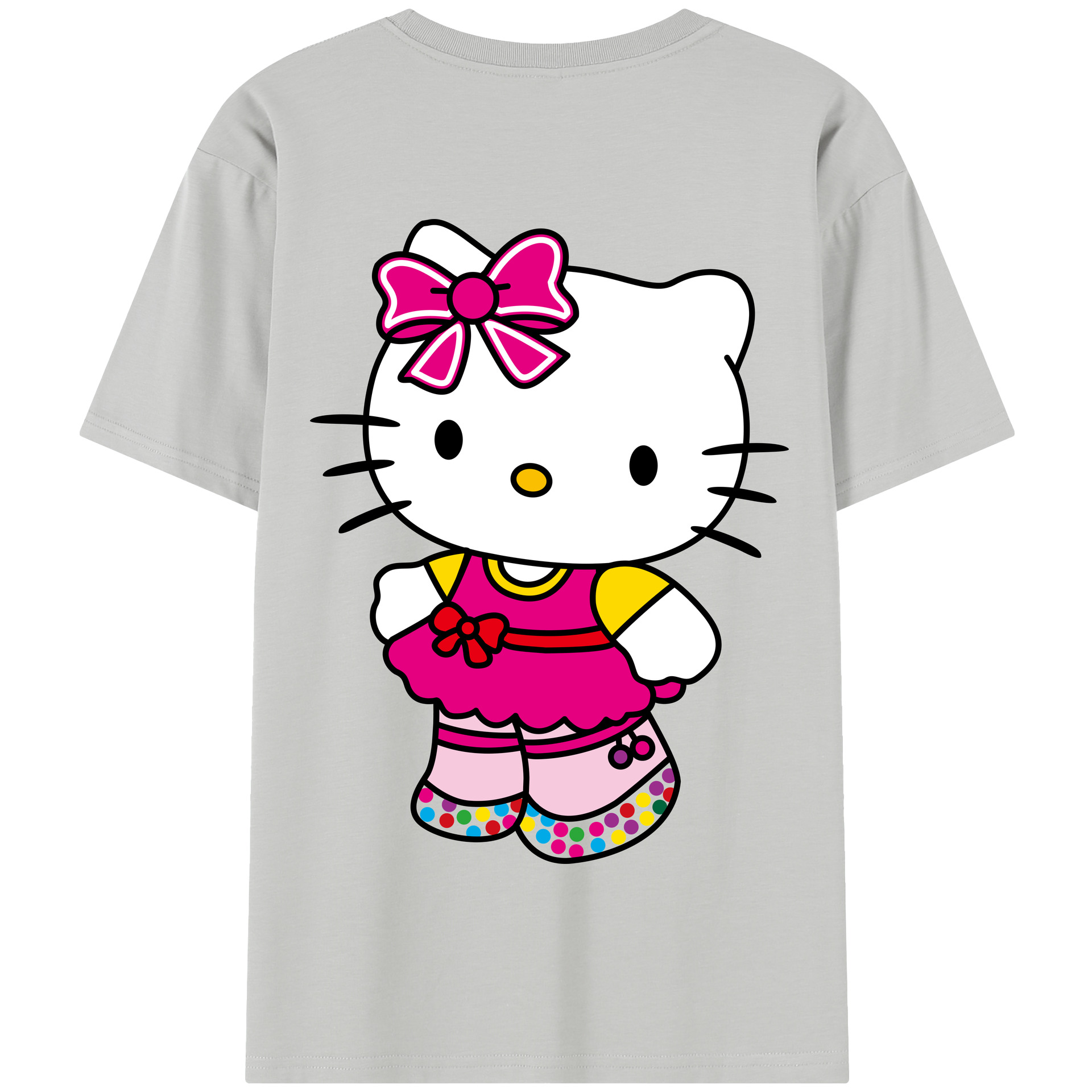 （画像用） Hello Kitty ハローキティ 綿100％半袖Tシャツ（背面プリント）
