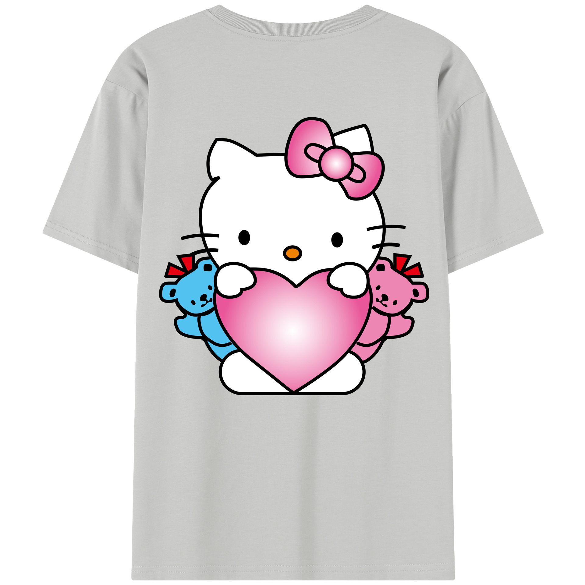 （画像用） Hello Kitty ハローキティ 綿100％半袖Tシャツ（背面プリント）