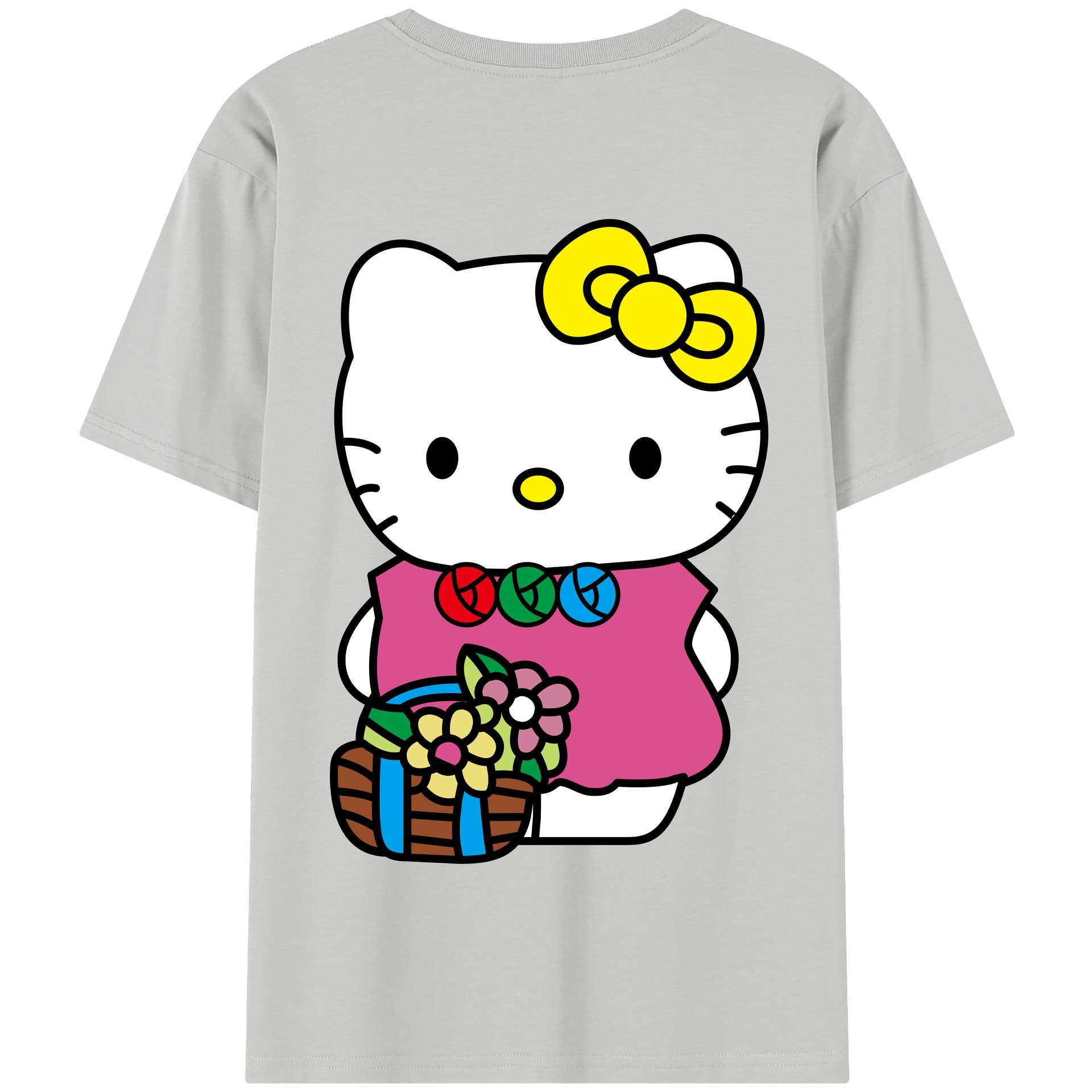 （画像用） Hello Kitty ハローキティ 綿100％半袖Tシャツ（背面プリント）