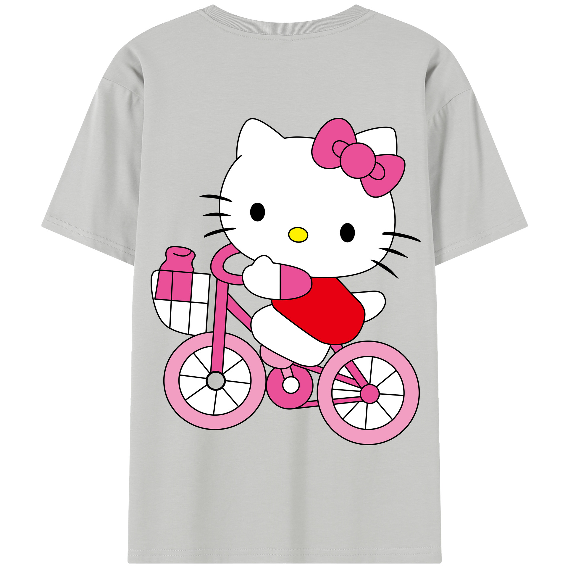 （画像用） Hello Kitty ハローキティ 綿100％半袖Tシャツ（背面プリント）