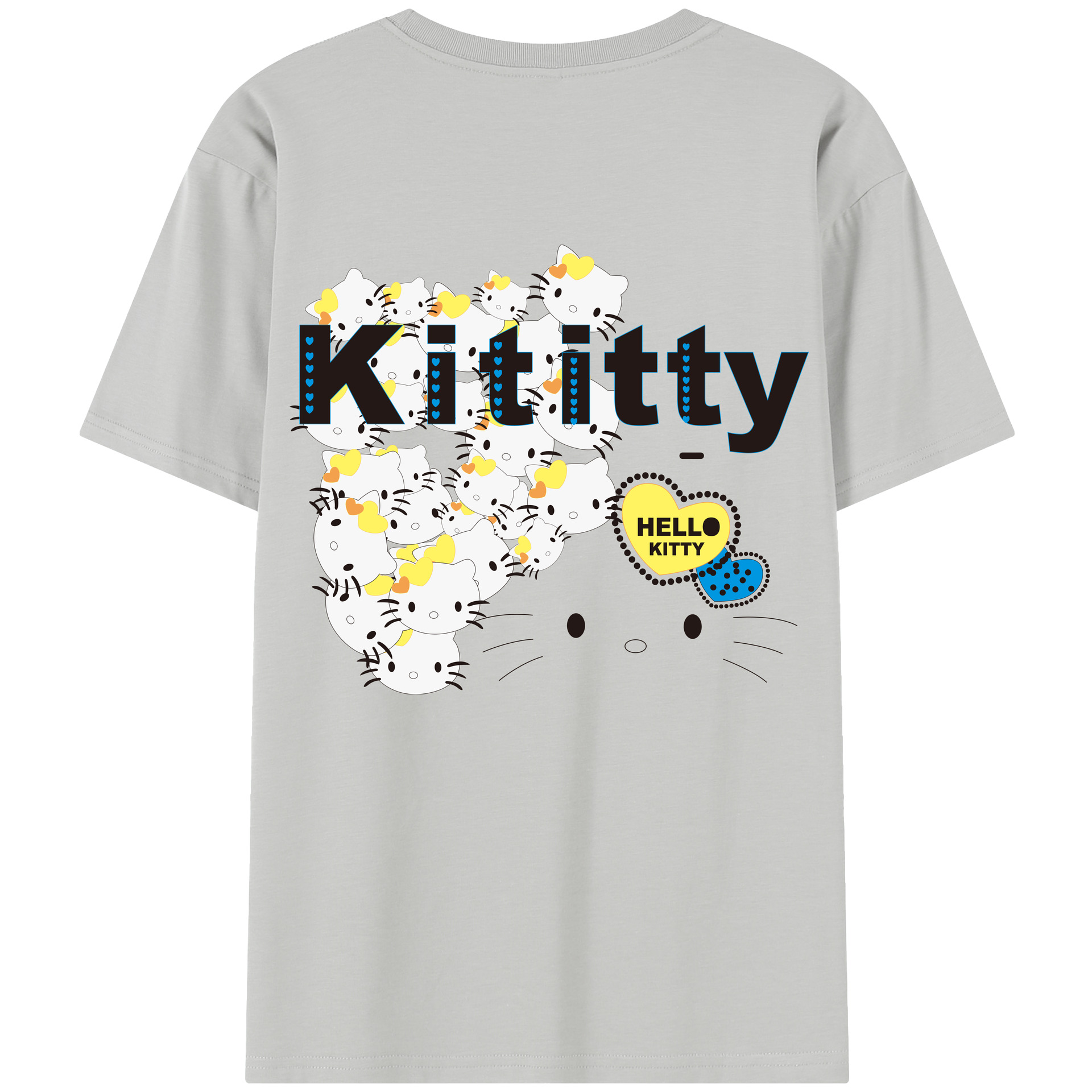 （画像用） Hello Kitty ハローキティ 綿100％半袖Tシャツ（背面プリント）