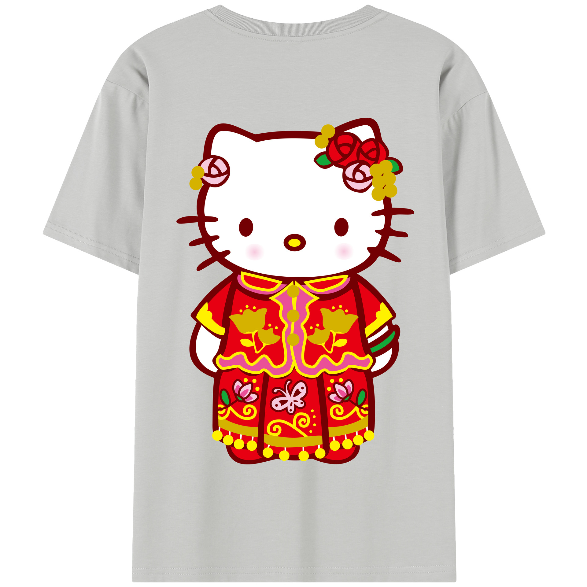 （画像用） Hello Kitty ハローキティ 綿100％半袖Tシャツ（背面プリント）