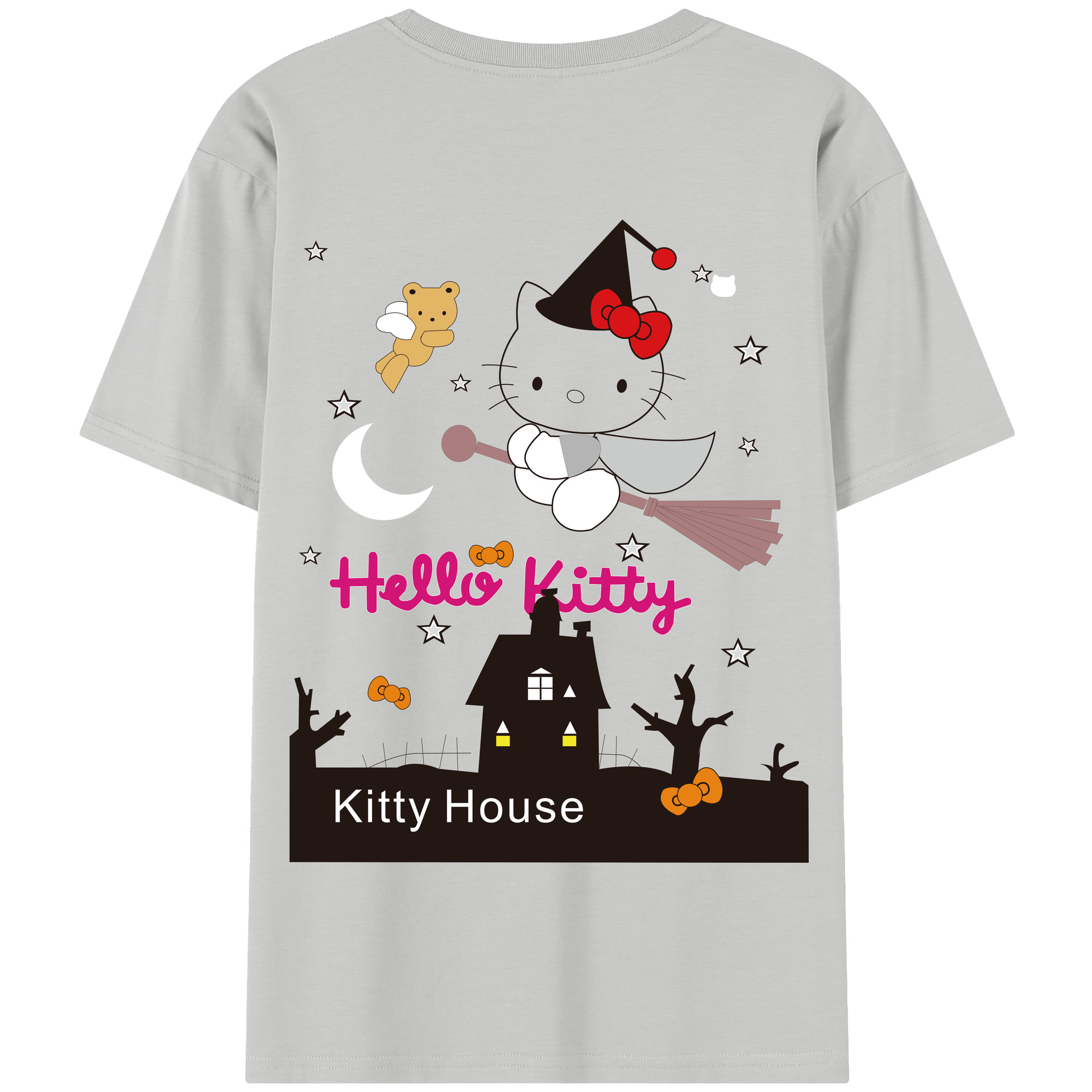 （画像用） Hello Kitty ハローキティ 綿100％半袖Tシャツ（背面プリント）