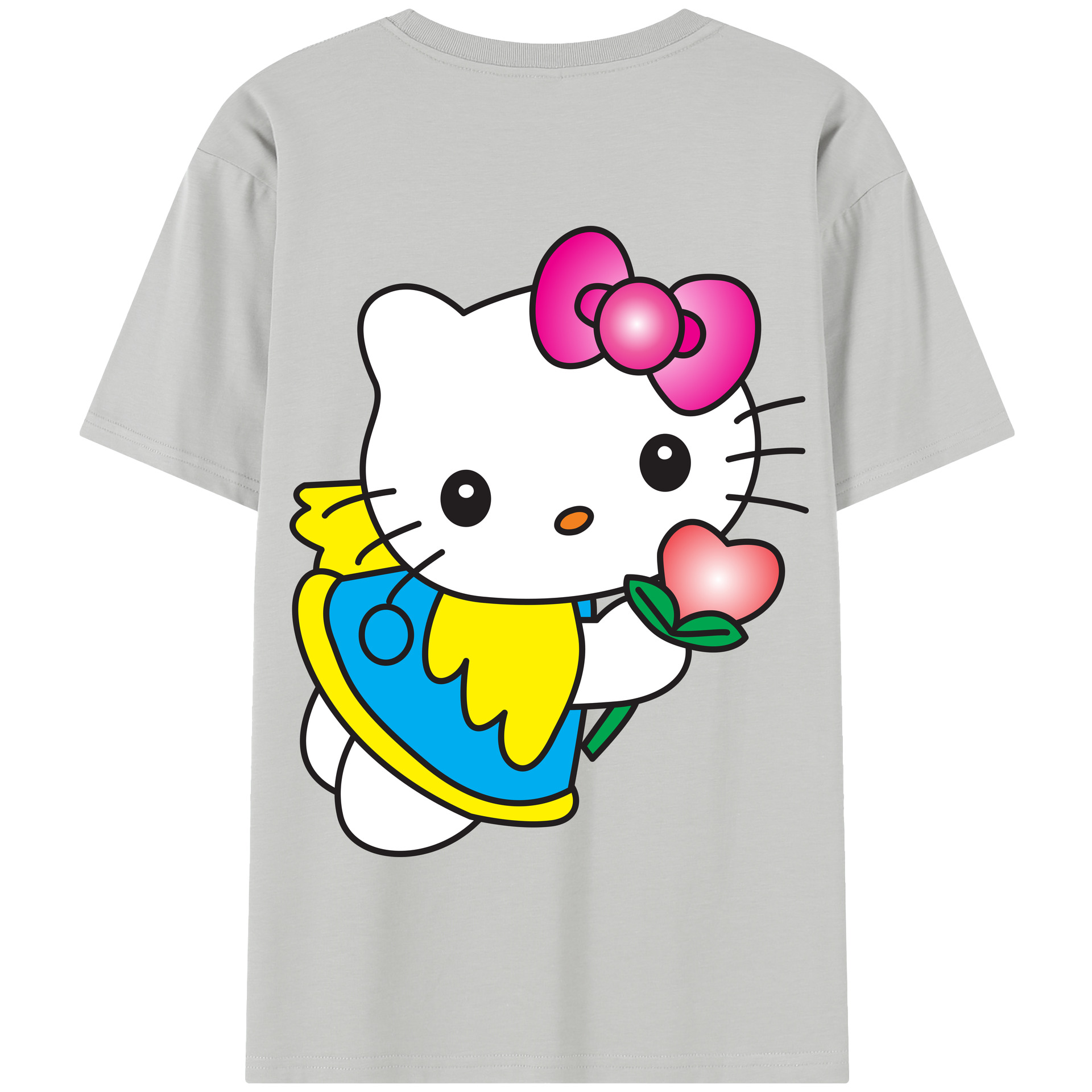 （画像用） Hello Kitty ハローキティ 綿100％半袖Tシャツ（背面プリント）