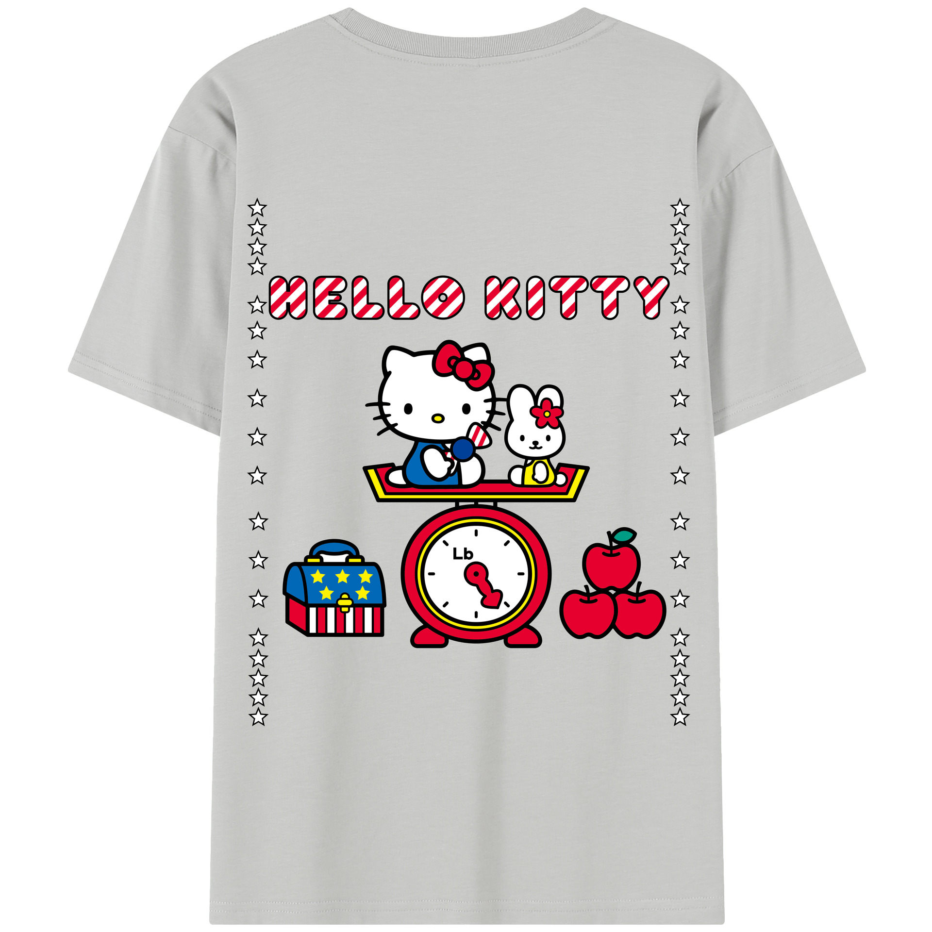 （画像用） Hello Kitty ハローキティ 綿100％半袖Tシャツ（背面プリント）