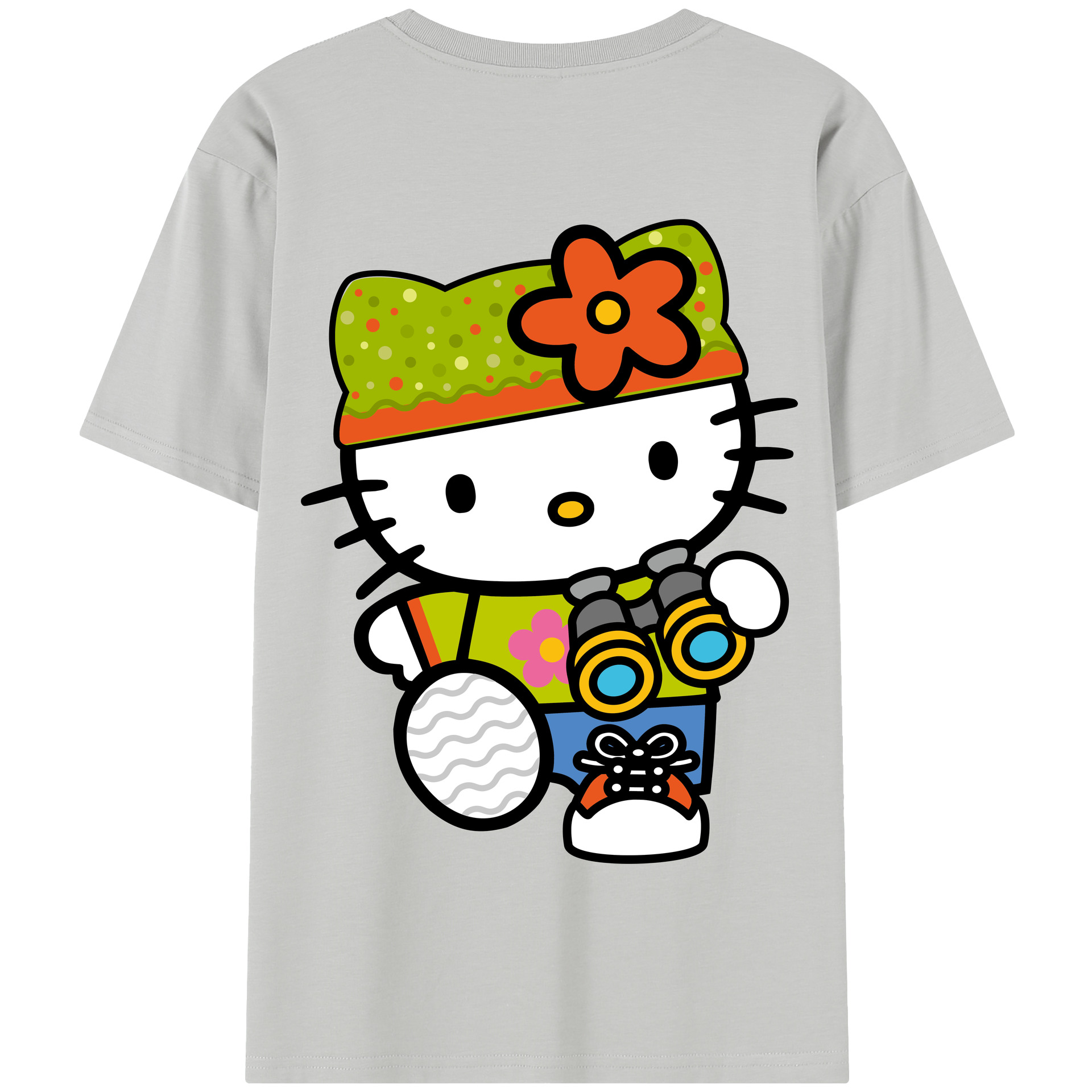（画像用） Hello Kitty ハローキティ 綿100％半袖Tシャツ（背面プリント）
