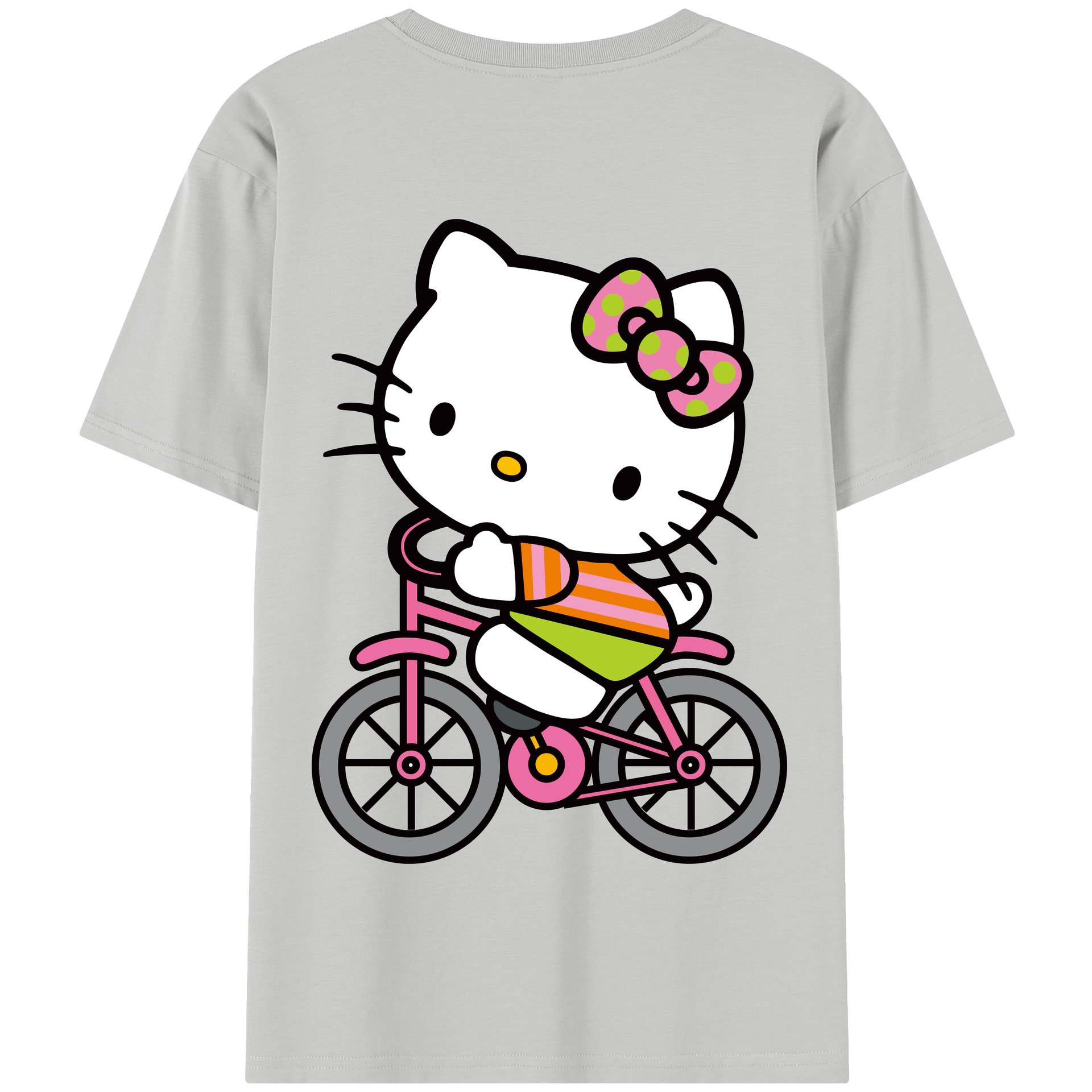 （画像用） Hello Kitty ハローキティ 綿100％半袖Tシャツ（背面プリント）