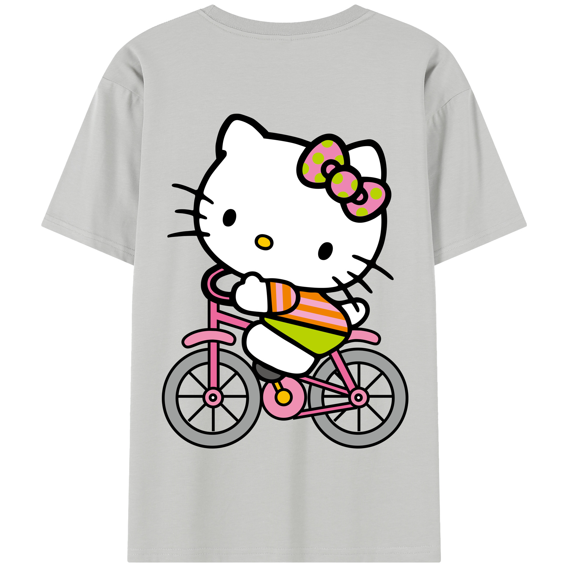 （画像用） Hello Kitty ハローキティ 綿100％半袖Tシャツ（背面プリント）