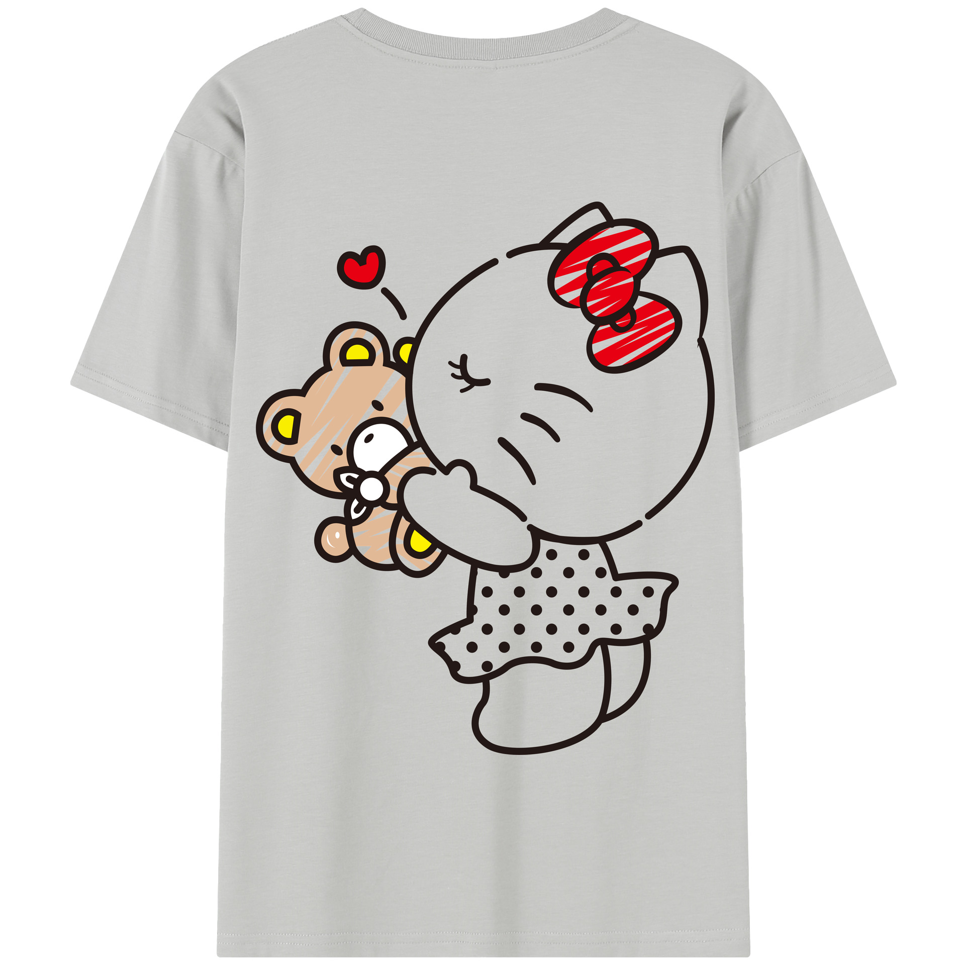 （画像用） Hello Kitty ハローキティ 綿100％半袖Tシャツ（背面プリント）