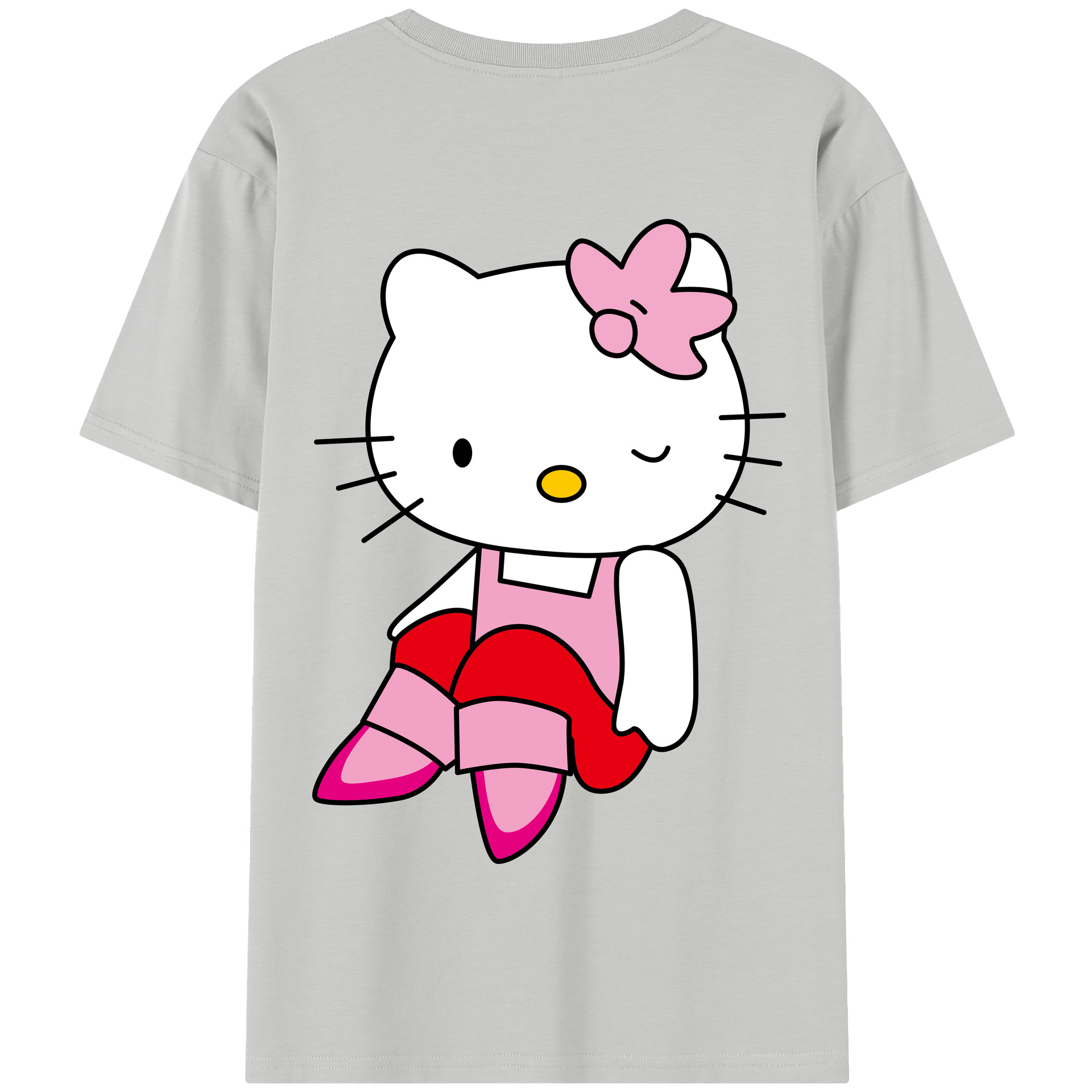 （画像用） Hello Kitty ハローキティ 綿100％半袖Tシャツ（背面プリント）