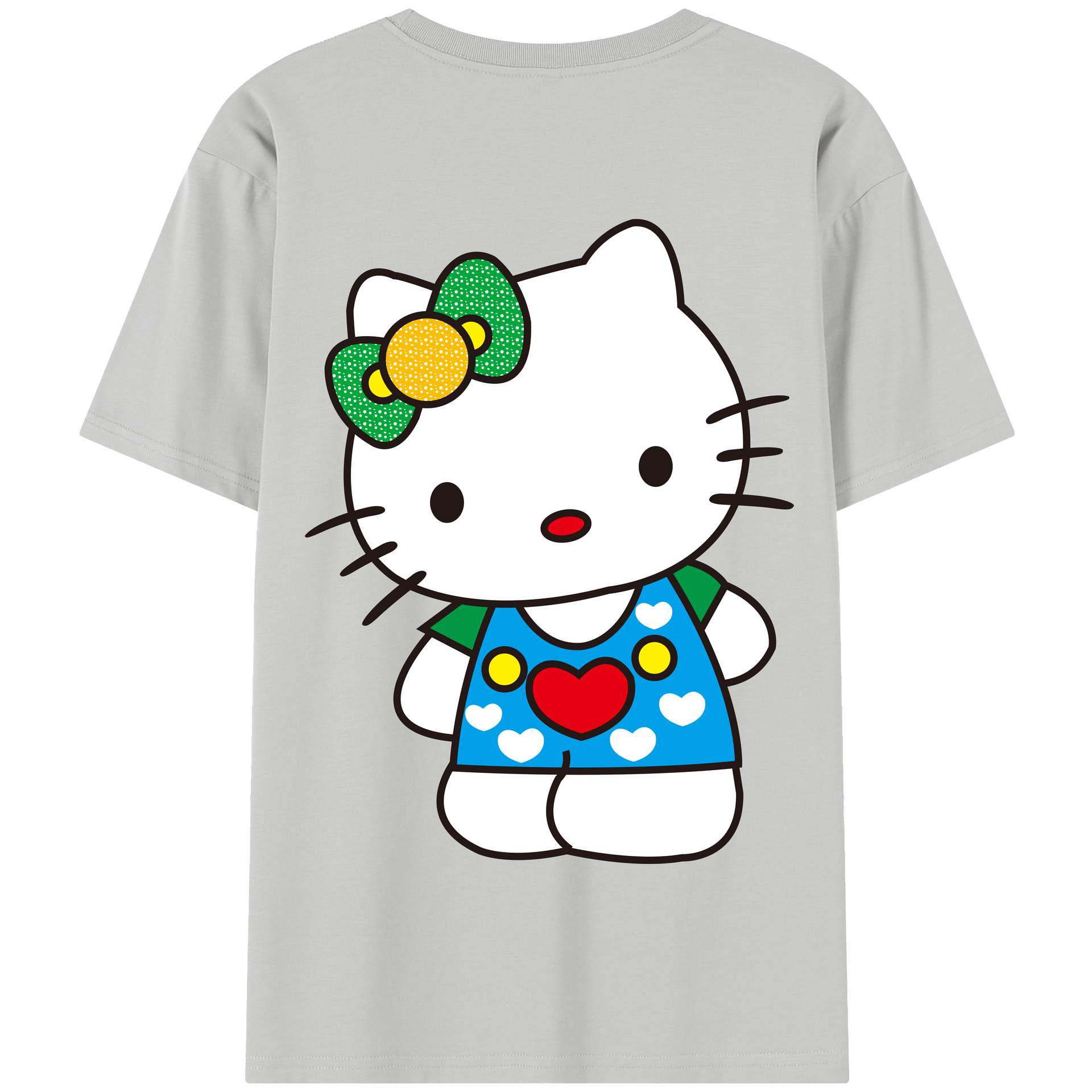 （画像用） Hello Kitty ハローキティ 綿100％半袖Tシャツ（背面プリント）