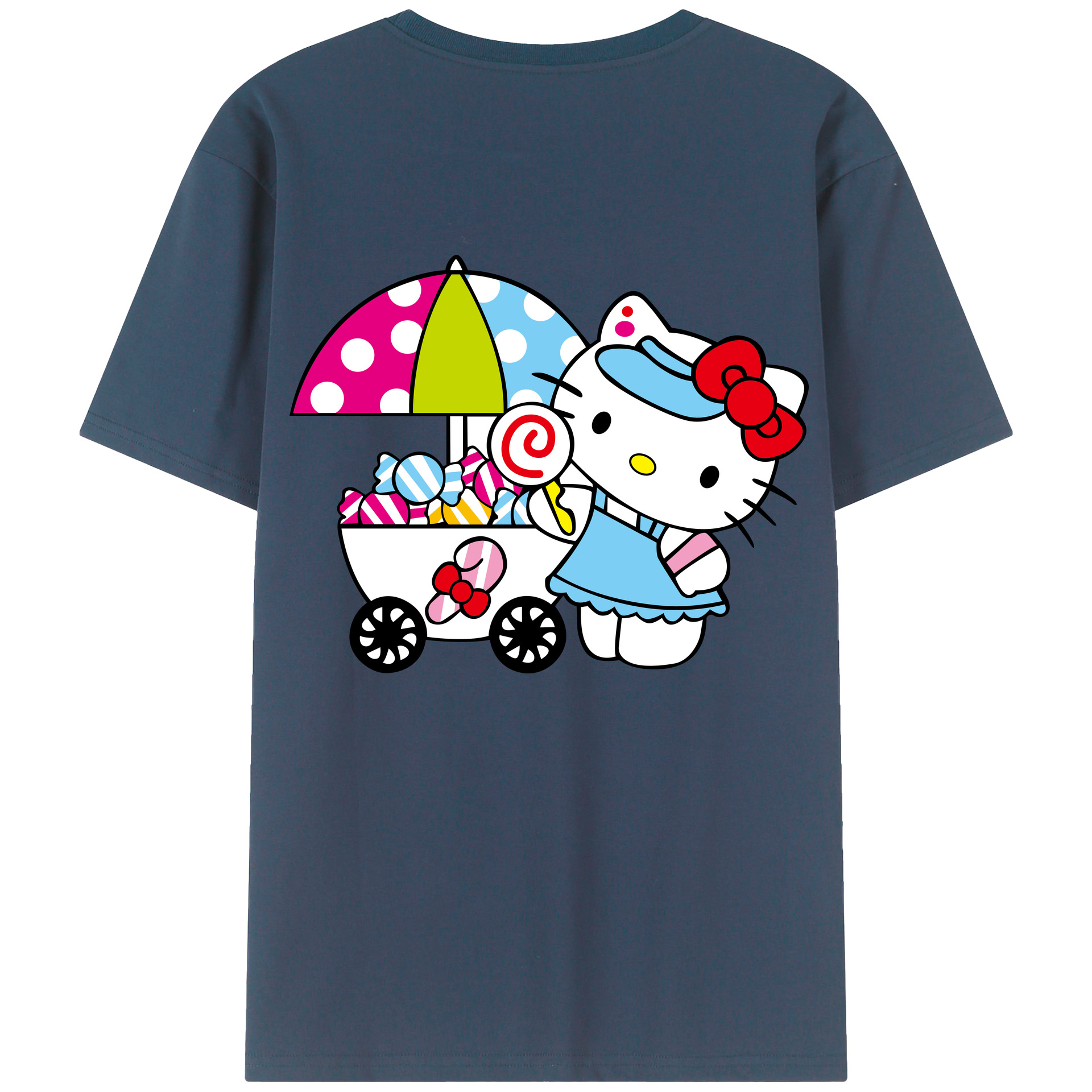 （画像用） Hello Kitty ハローキティ 綿100％半袖Tシャツ（背面プリント）