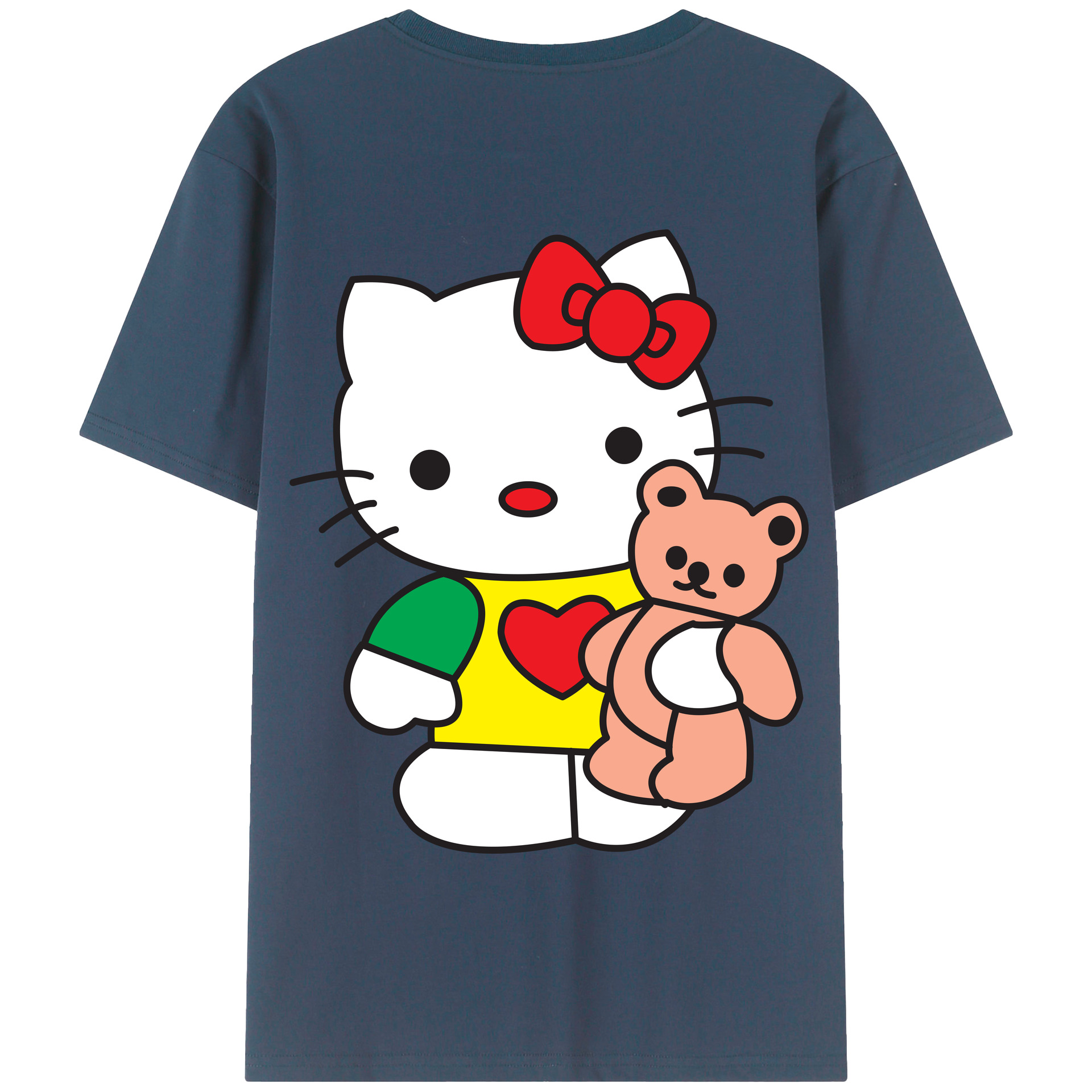 （画像用） Hello Kitty ハローキティ 綿100％半袖Tシャツ（背面プリント）