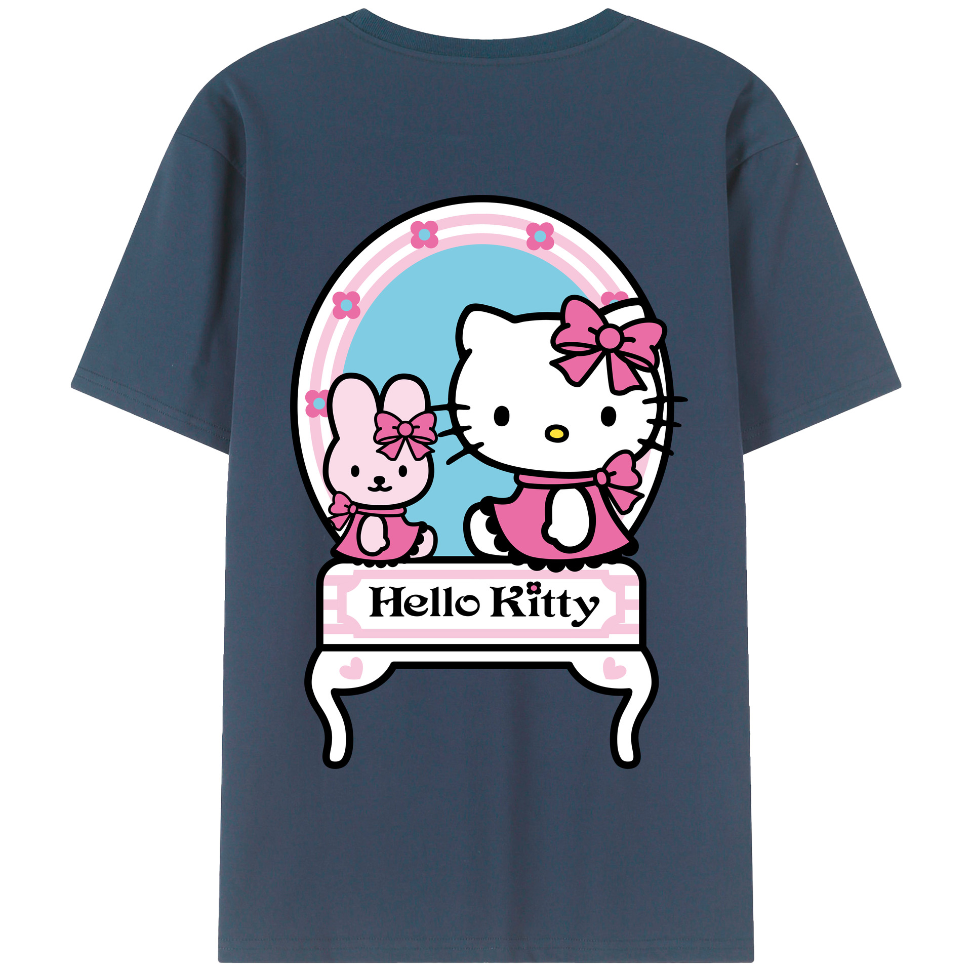 （画像用） Hello Kitty ハローキティ 綿100％半袖Tシャツ（背面プリント）