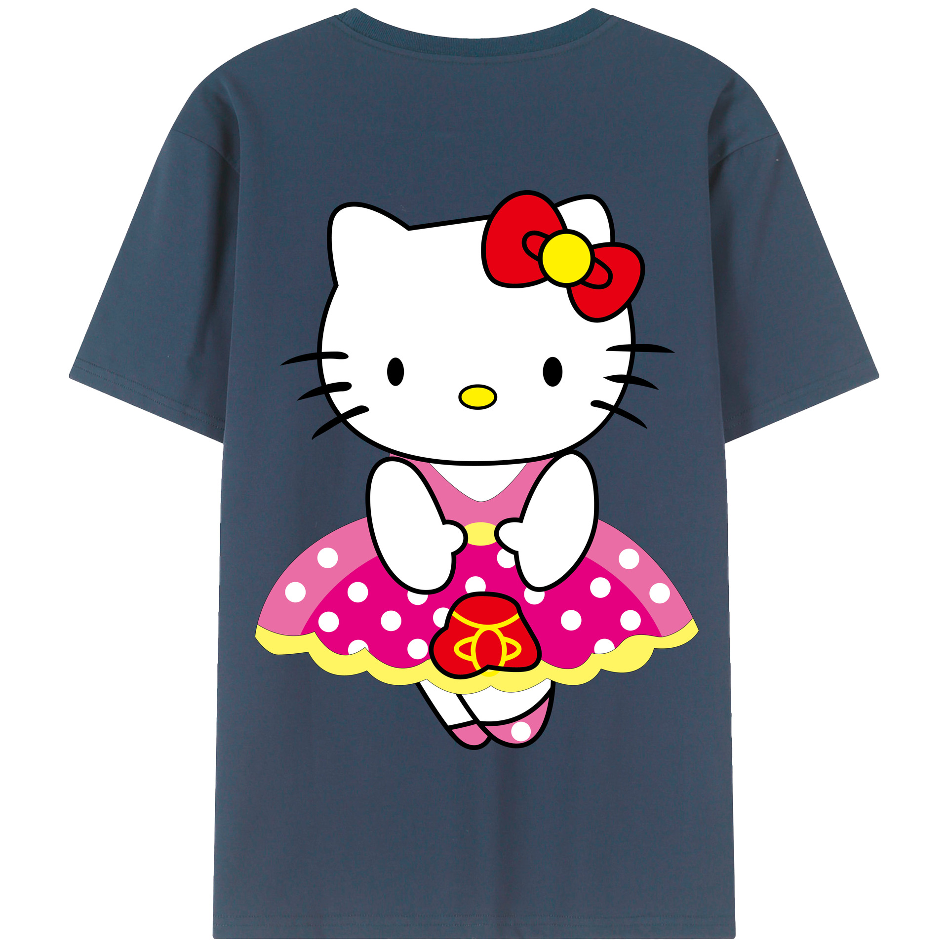 （画像用） Hello Kitty ハローキティ 綿100％半袖Tシャツ（背面プリント）