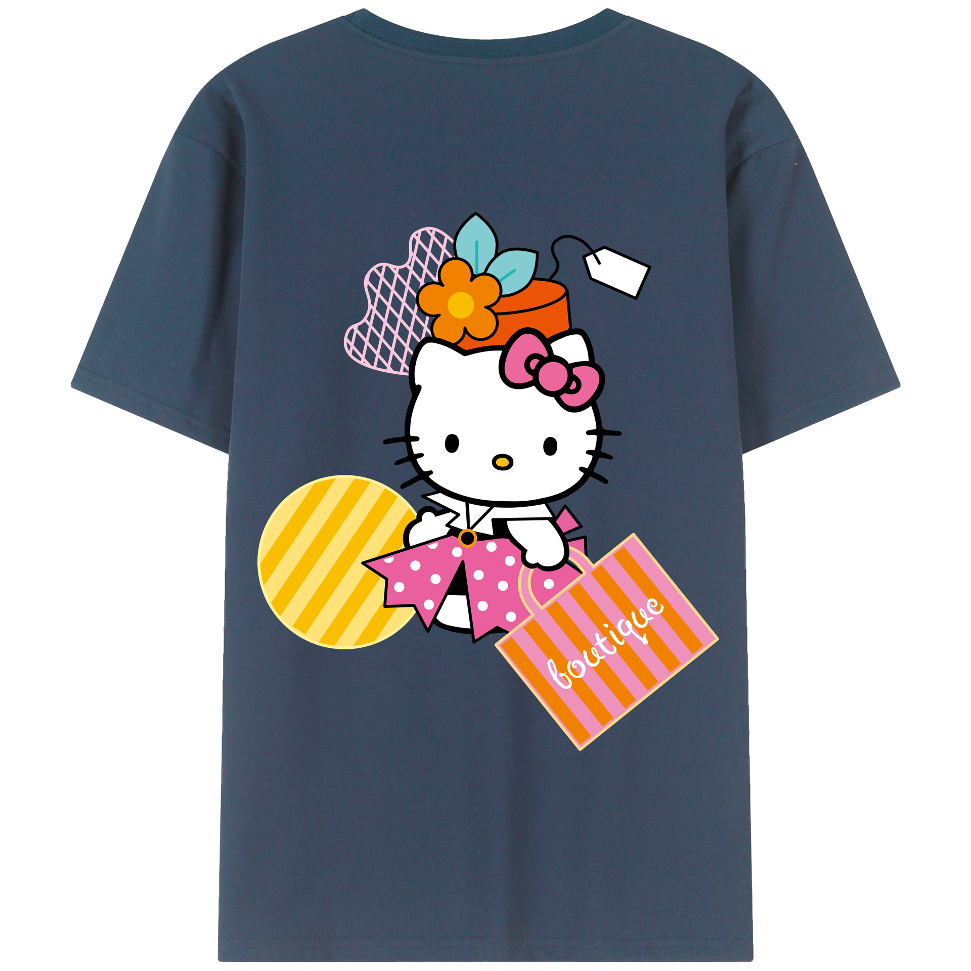 （画像用） Hello Kitty ハローキティ 綿100％半袖Tシャツ（背面プリント）