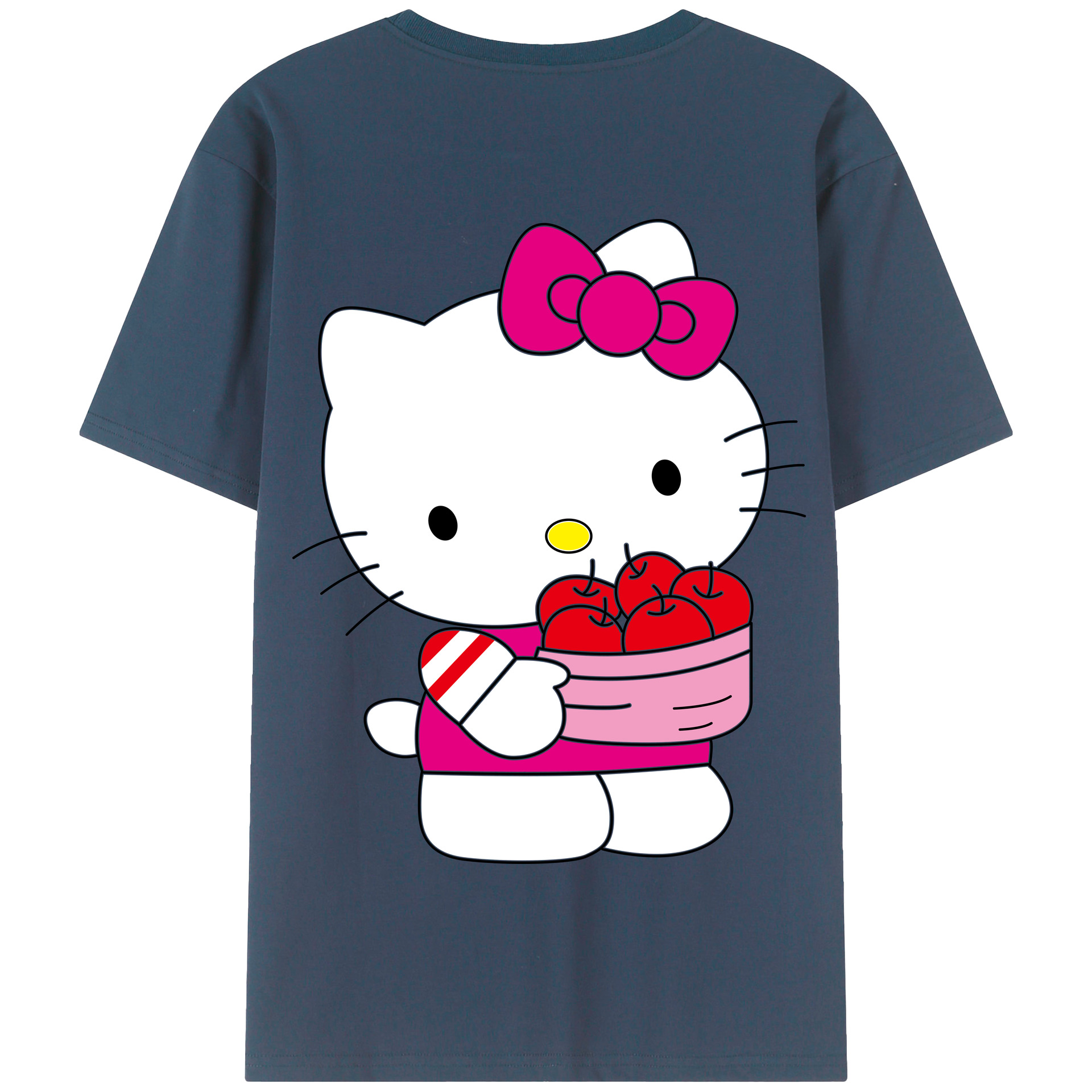 （画像用） Hello Kitty ハローキティ 綿100％半袖Tシャツ（背面プリント）
