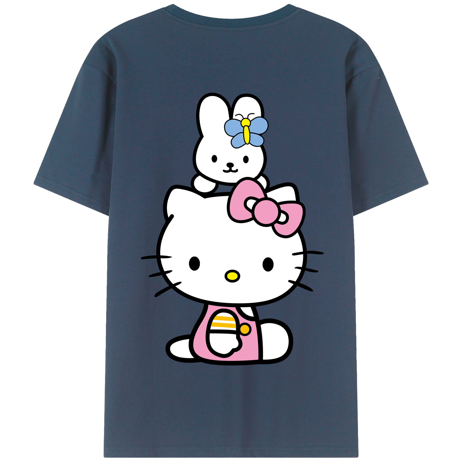 （画像用） Hello Kitty ハローキティ 綿100％半袖Tシャツ（背面プリント）