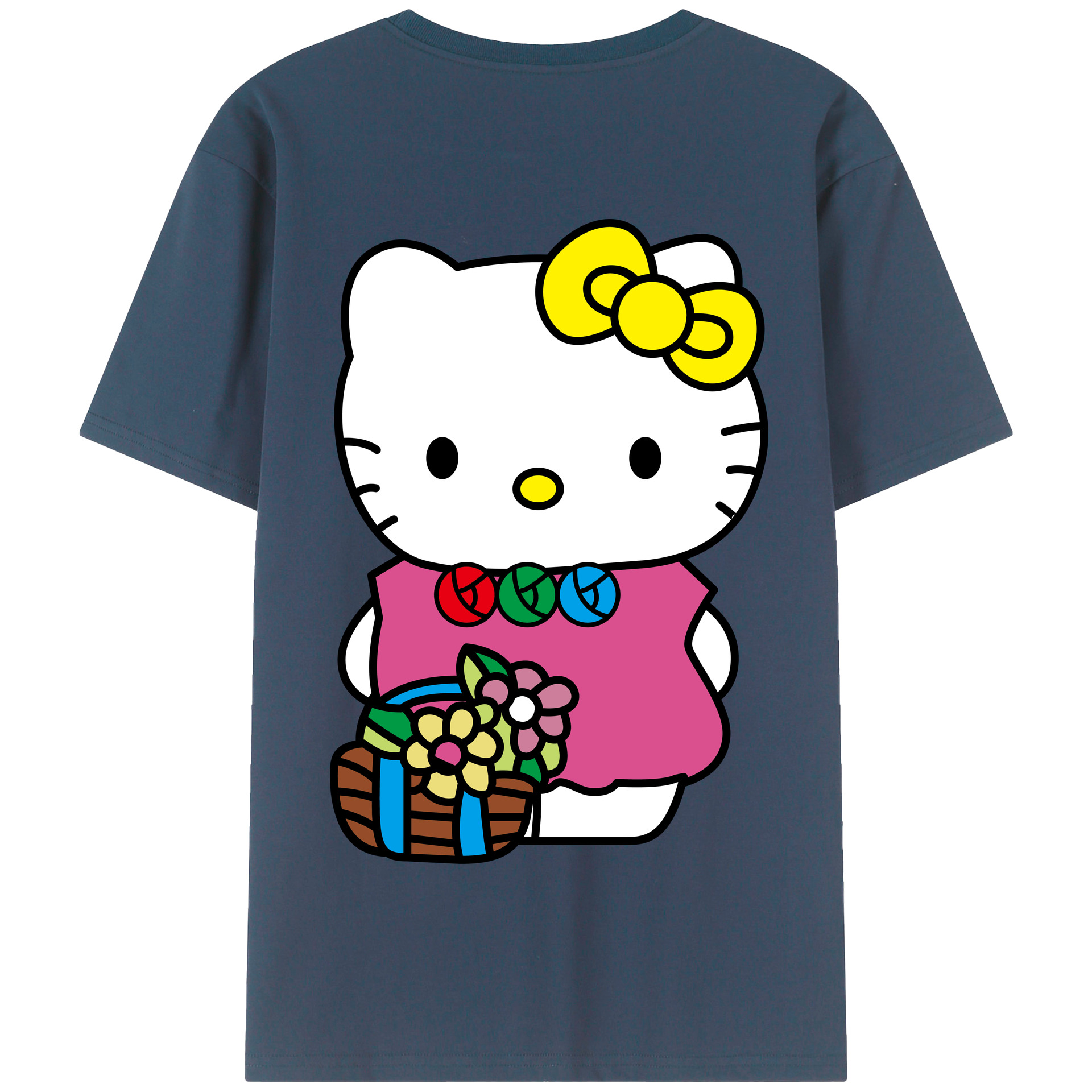 （画像用） Hello Kitty ハローキティ 綿100％半袖Tシャツ（背面プリント）