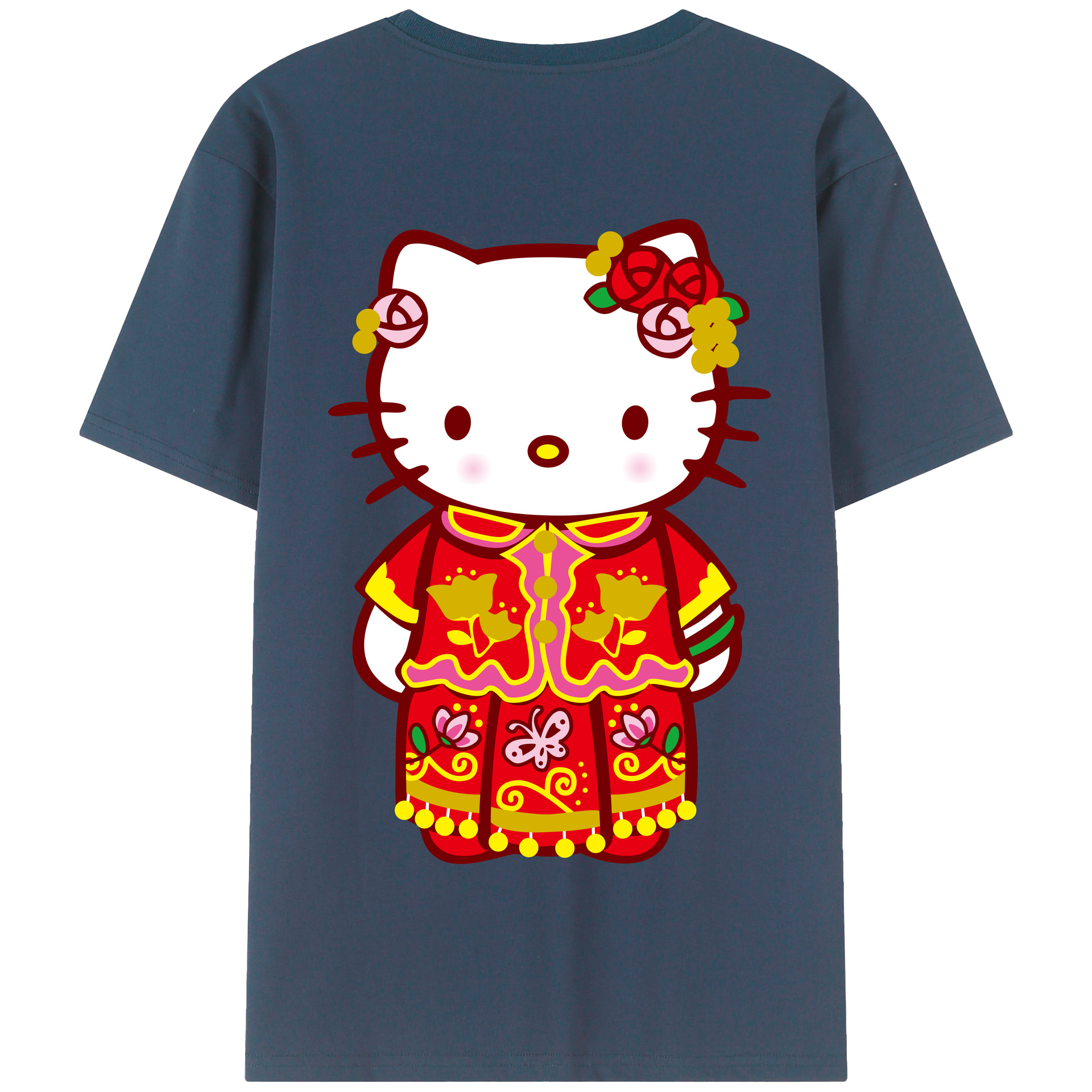 （画像用） Hello Kitty ハローキティ 綿100％半袖Tシャツ（背面プリント）