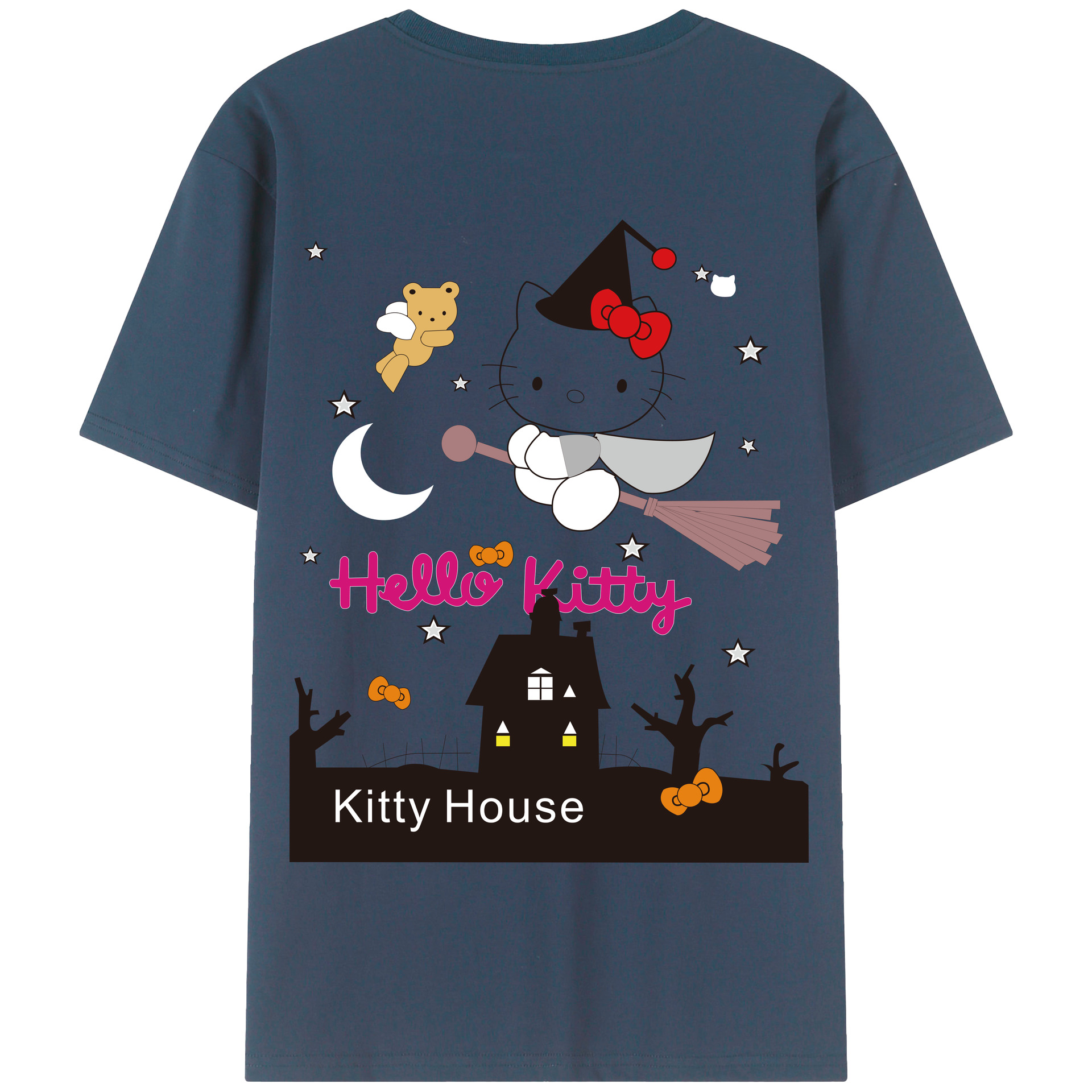（画像用） Hello Kitty ハローキティ 綿100％半袖Tシャツ（背面プリント）