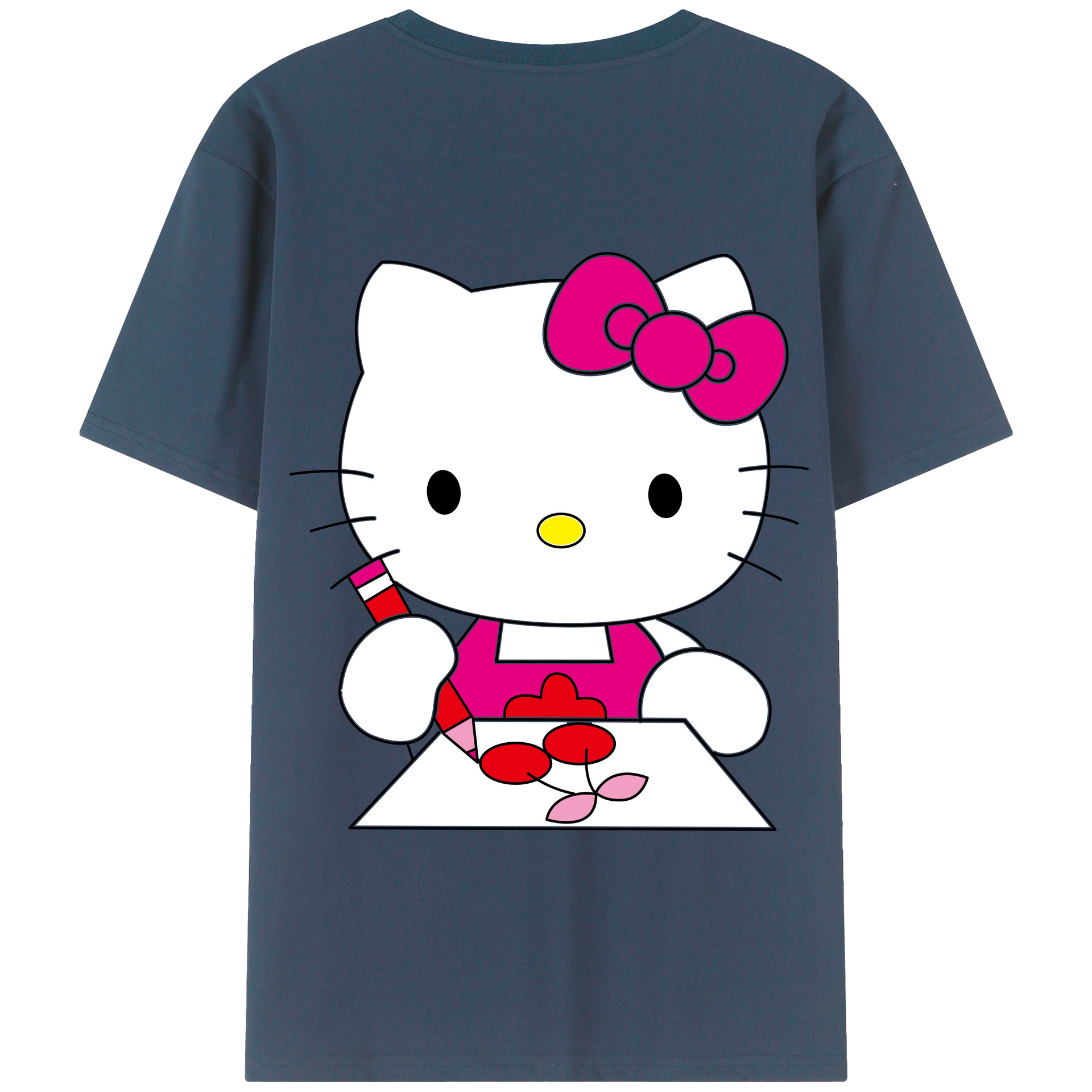 （画像用） Hello Kitty ハローキティ 綿100％半袖Tシャツ（背面プリント）