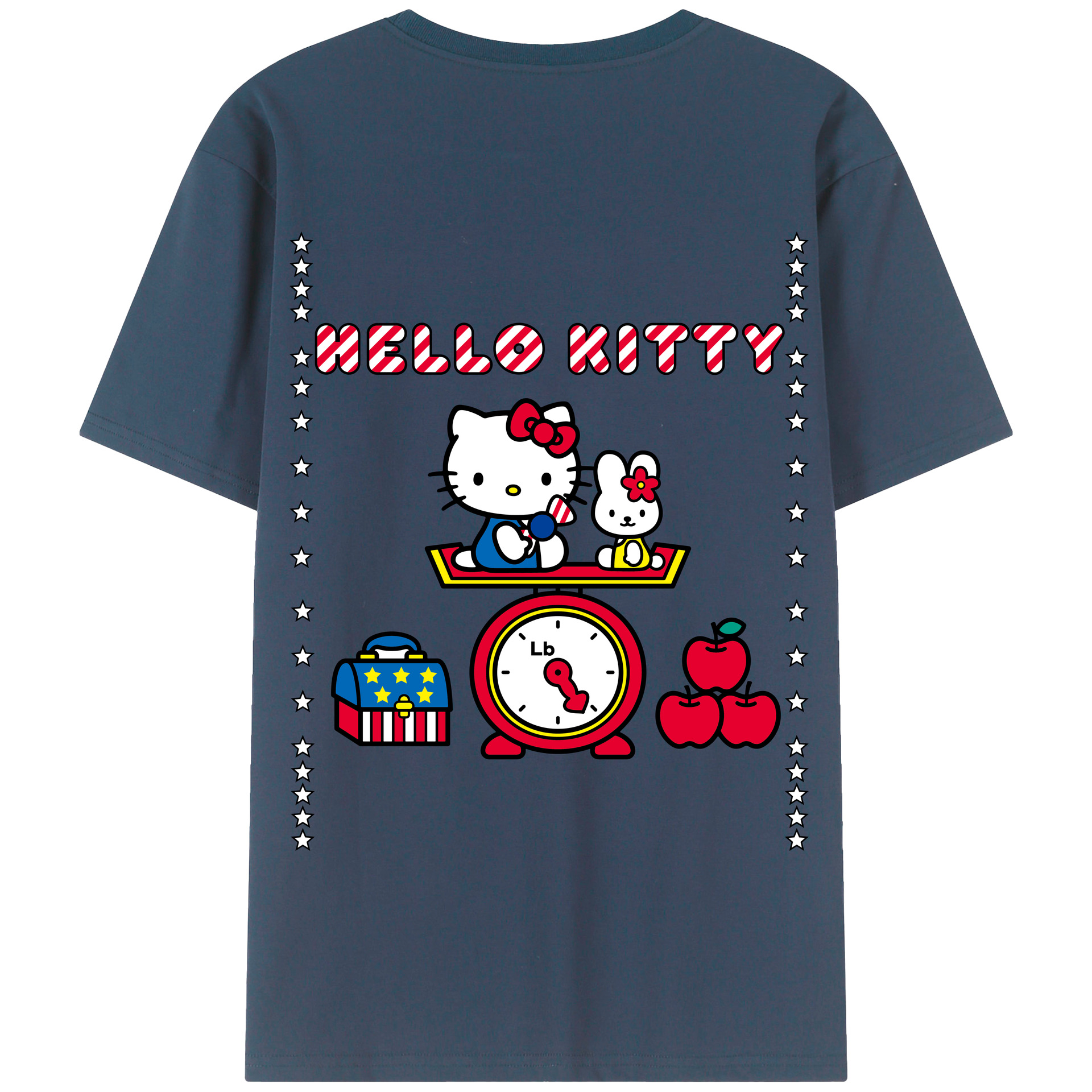 （画像用） Hello Kitty ハローキティ 綿100％半袖Tシャツ（背面プリント）