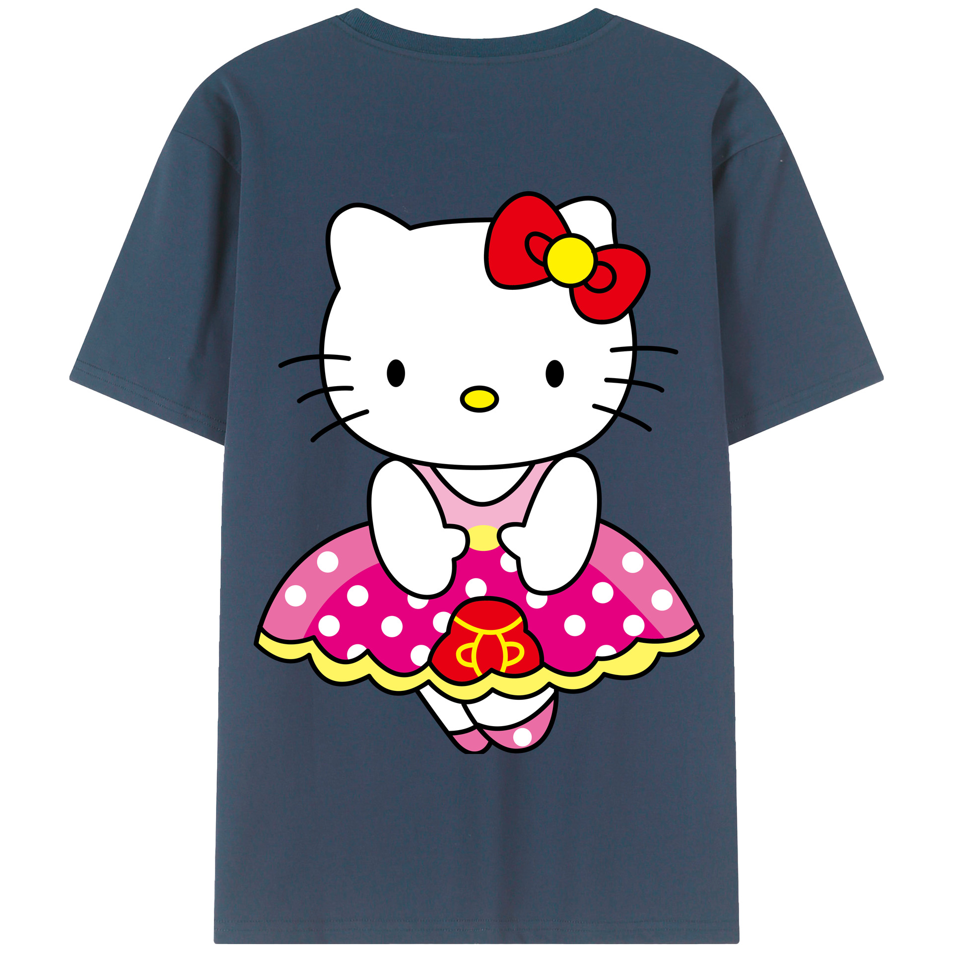 （画像用） Hello Kitty ハローキティ 綿100％半袖Tシャツ（背面プリント）