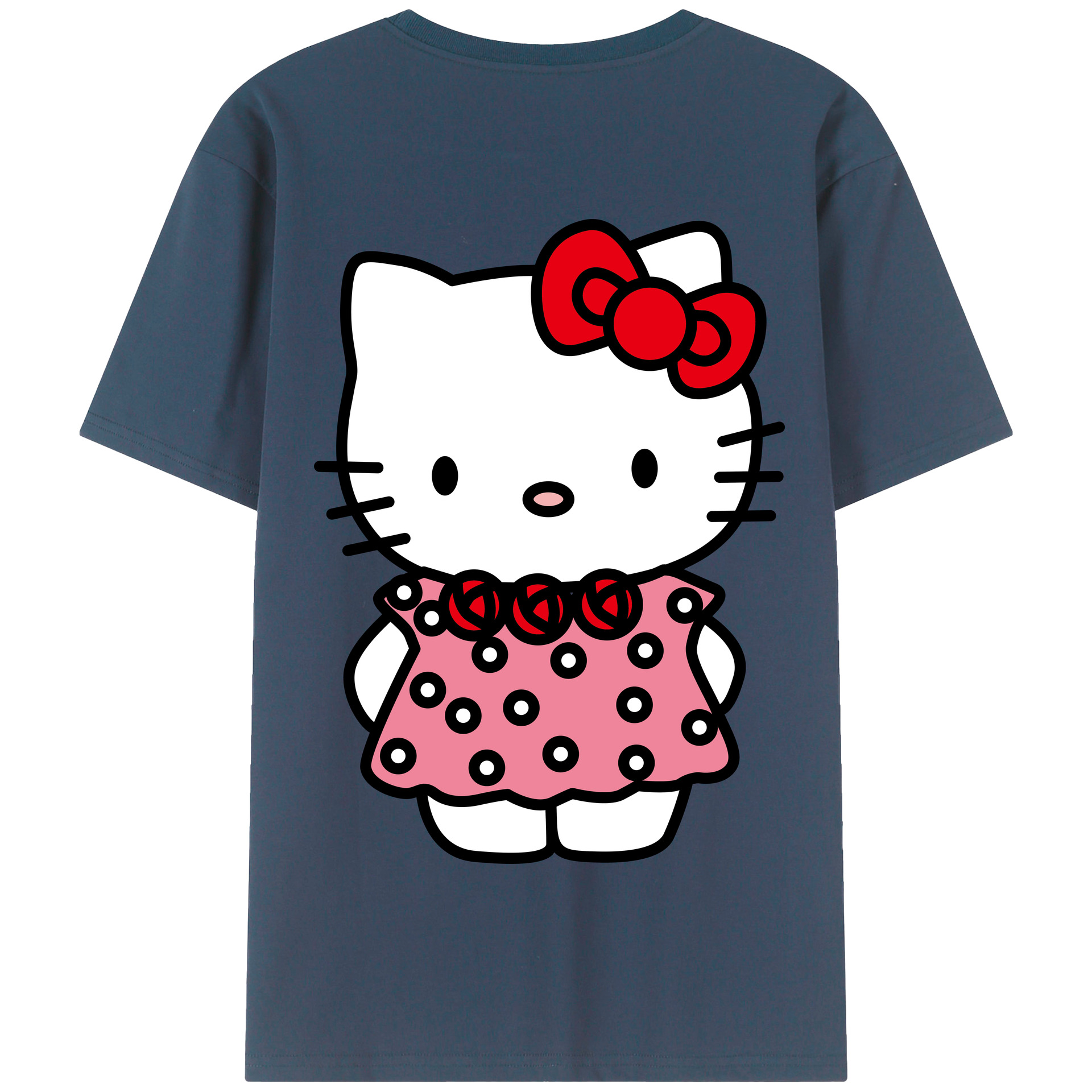 （画像用） Hello Kitty ハローキティ 綿100％半袖Tシャツ（背面プリント）