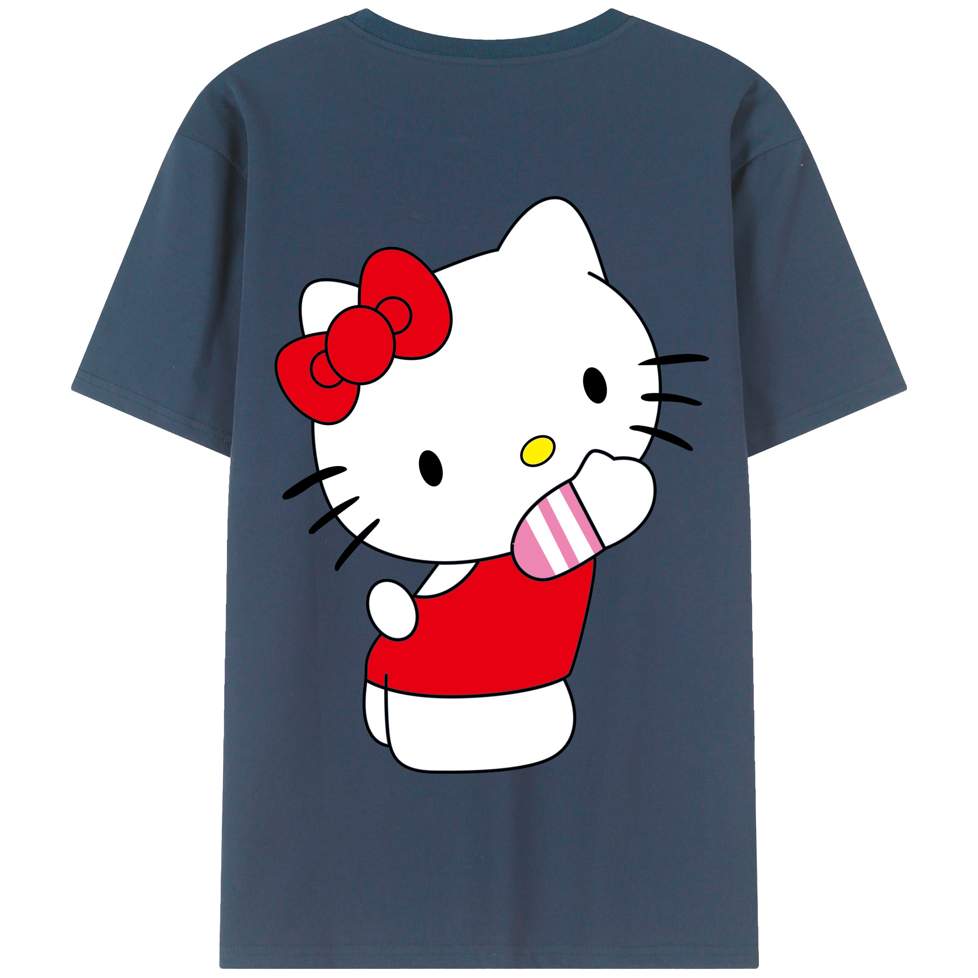 （画像用） Hello Kitty ハローキティ 綿100％半袖Tシャツ（背面プリント）