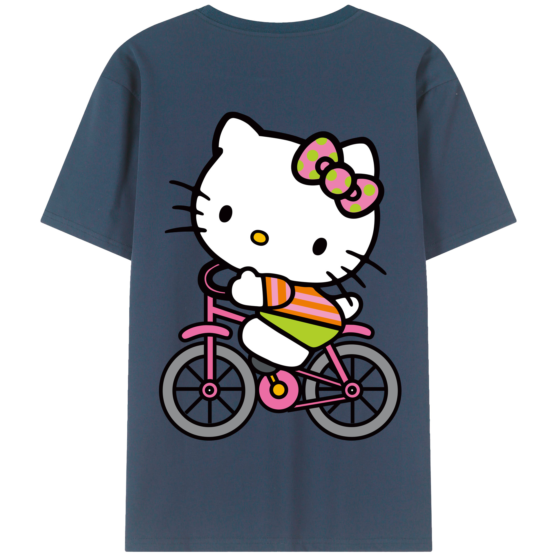 （画像用） Hello Kitty ハローキティ 綿100％半袖Tシャツ（背面プリント）