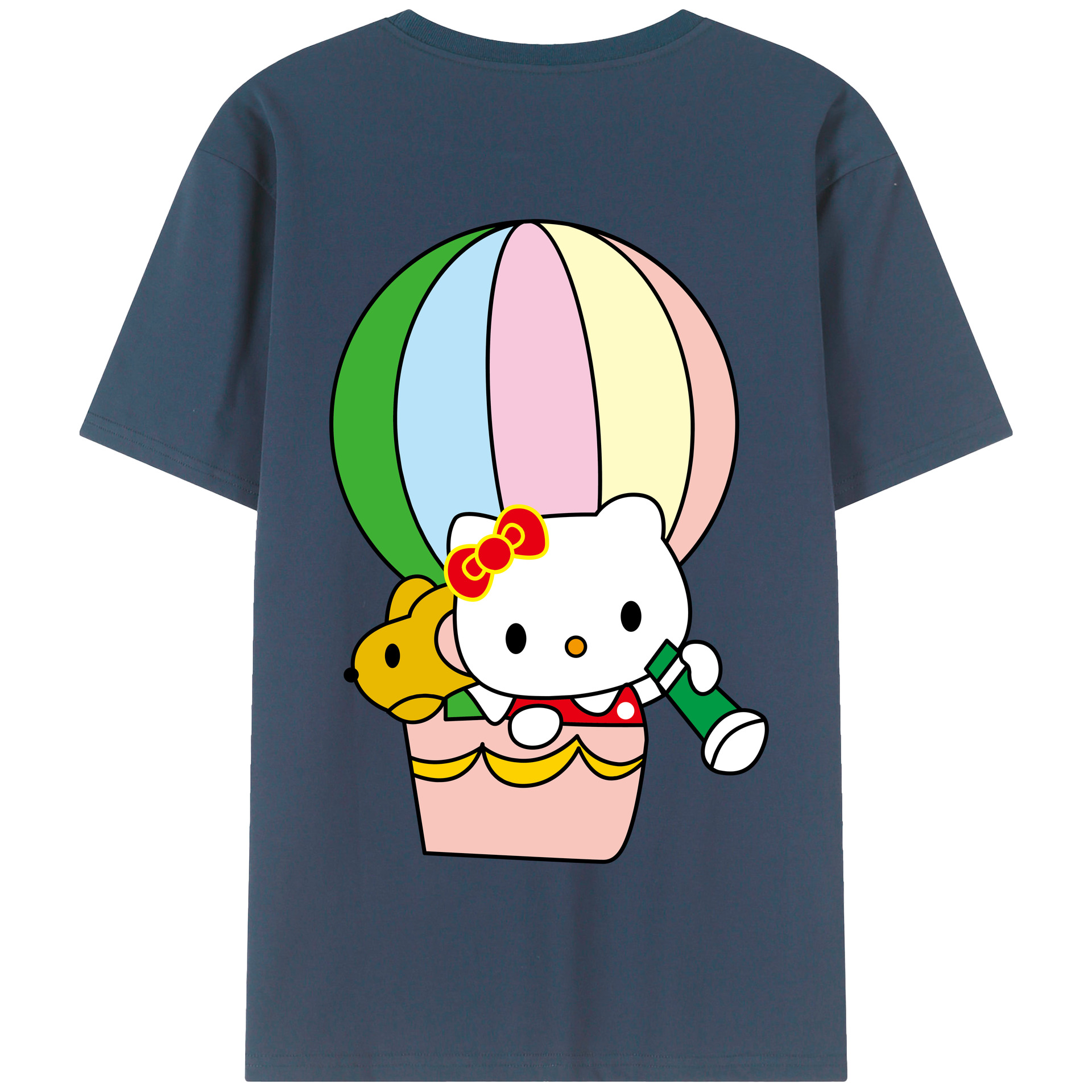 （画像用） Hello Kitty ハローキティ 綿100％半袖Tシャツ（背面プリント）