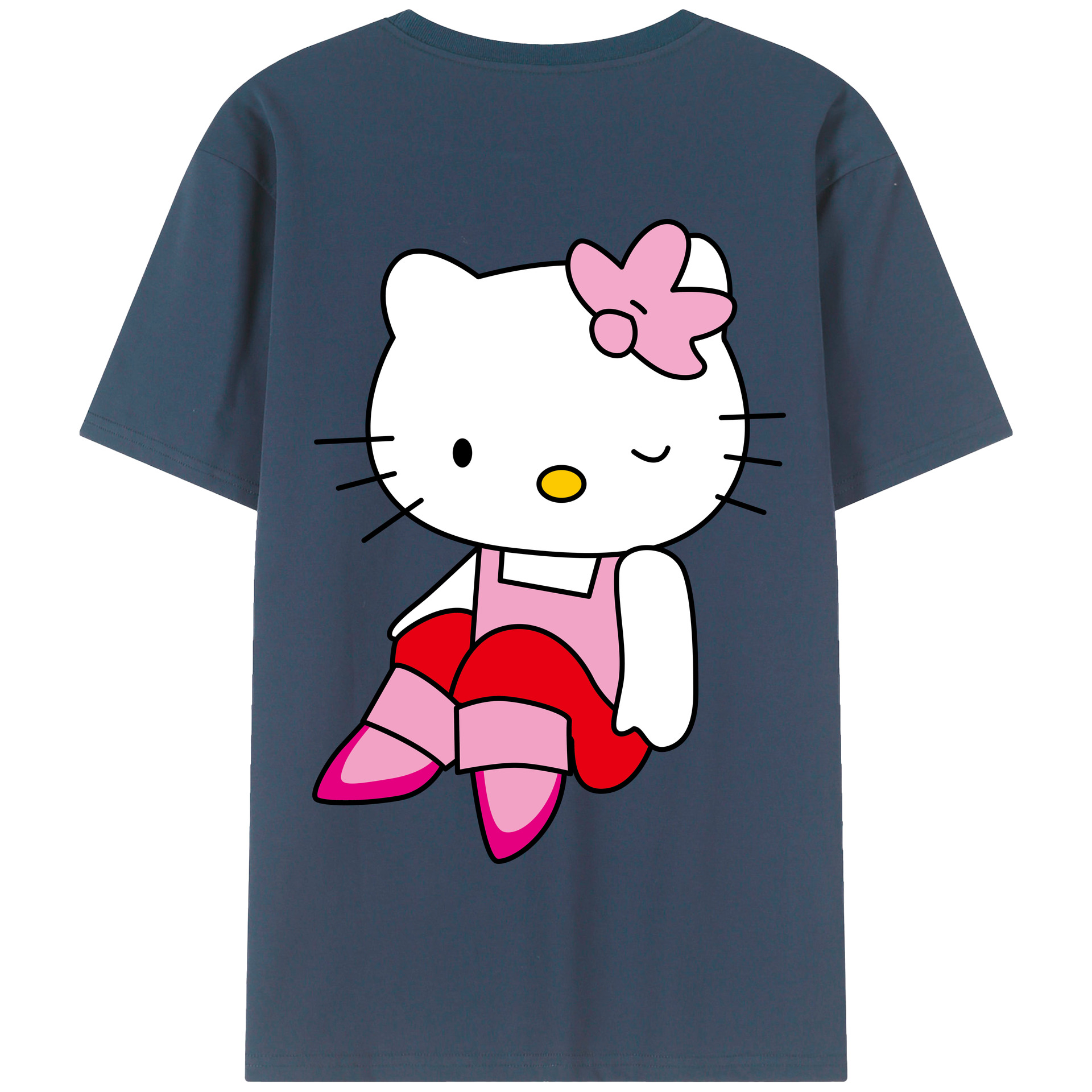 （画像用） Hello Kitty ハローキティ 綿100％半袖Tシャツ（背面プリント）