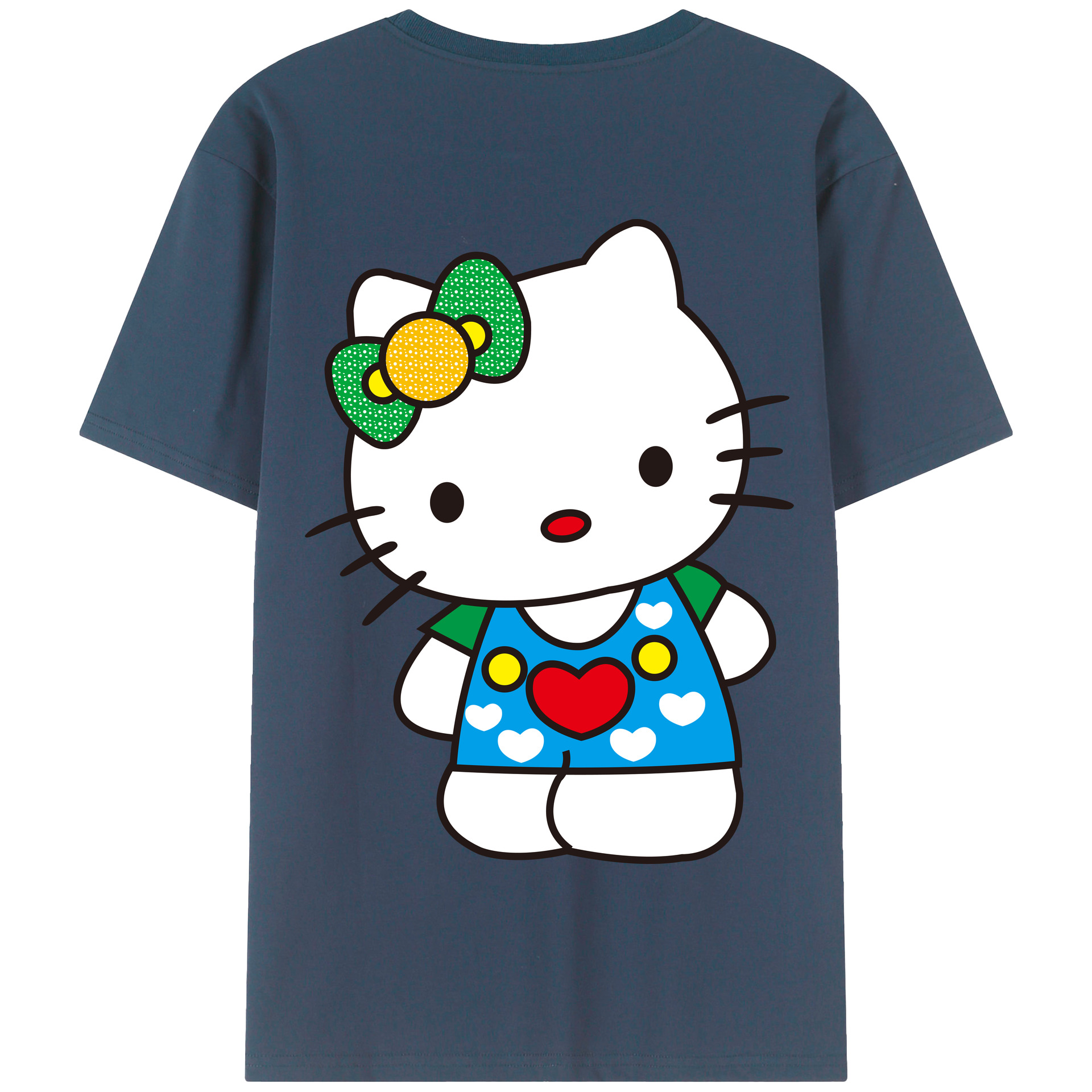 （画像用） Hello Kitty ハローキティ 綿100％半袖Tシャツ（背面プリント）