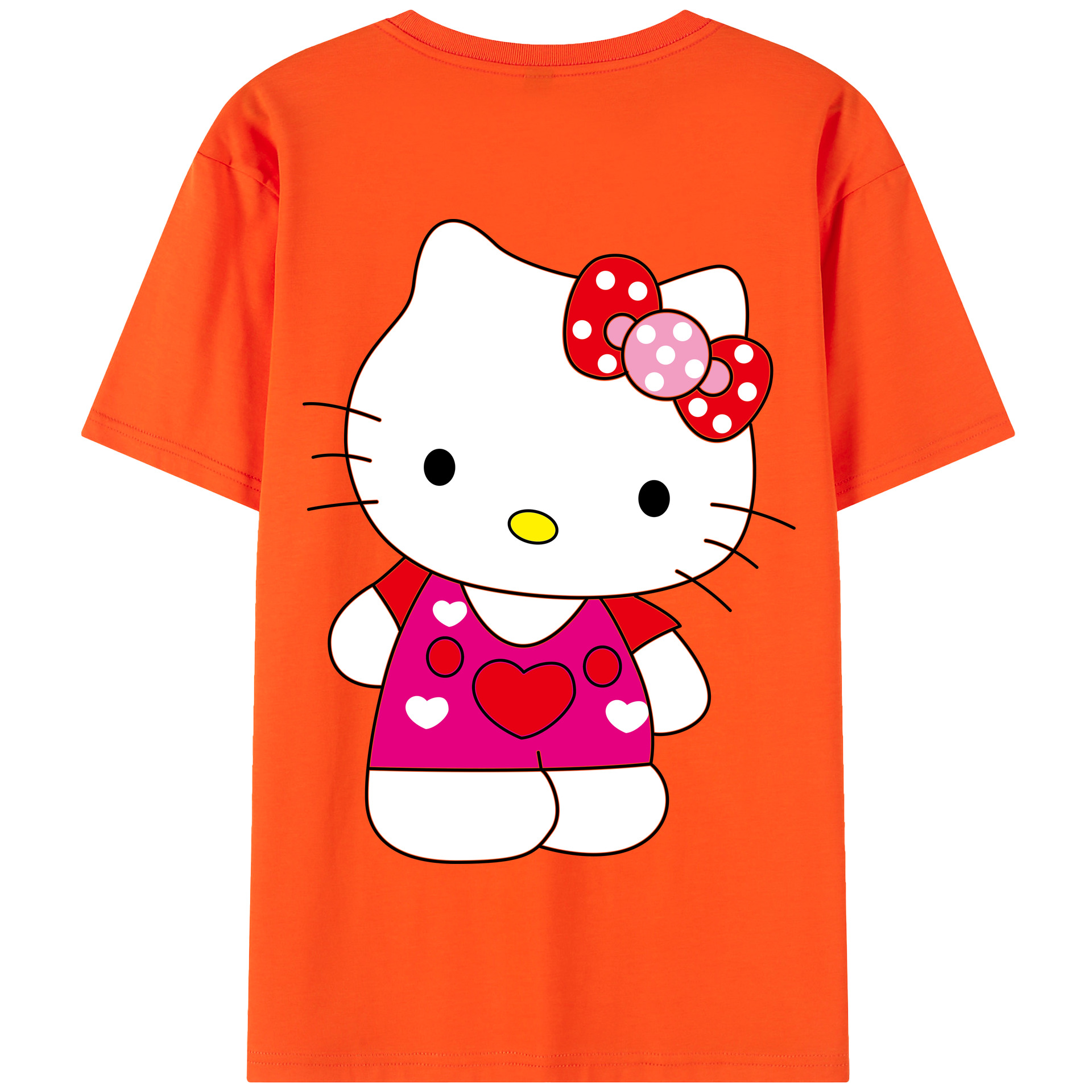 （画像用） Hello Kitty ハローキティ 綿100％半袖Tシャツ（背面プリント）